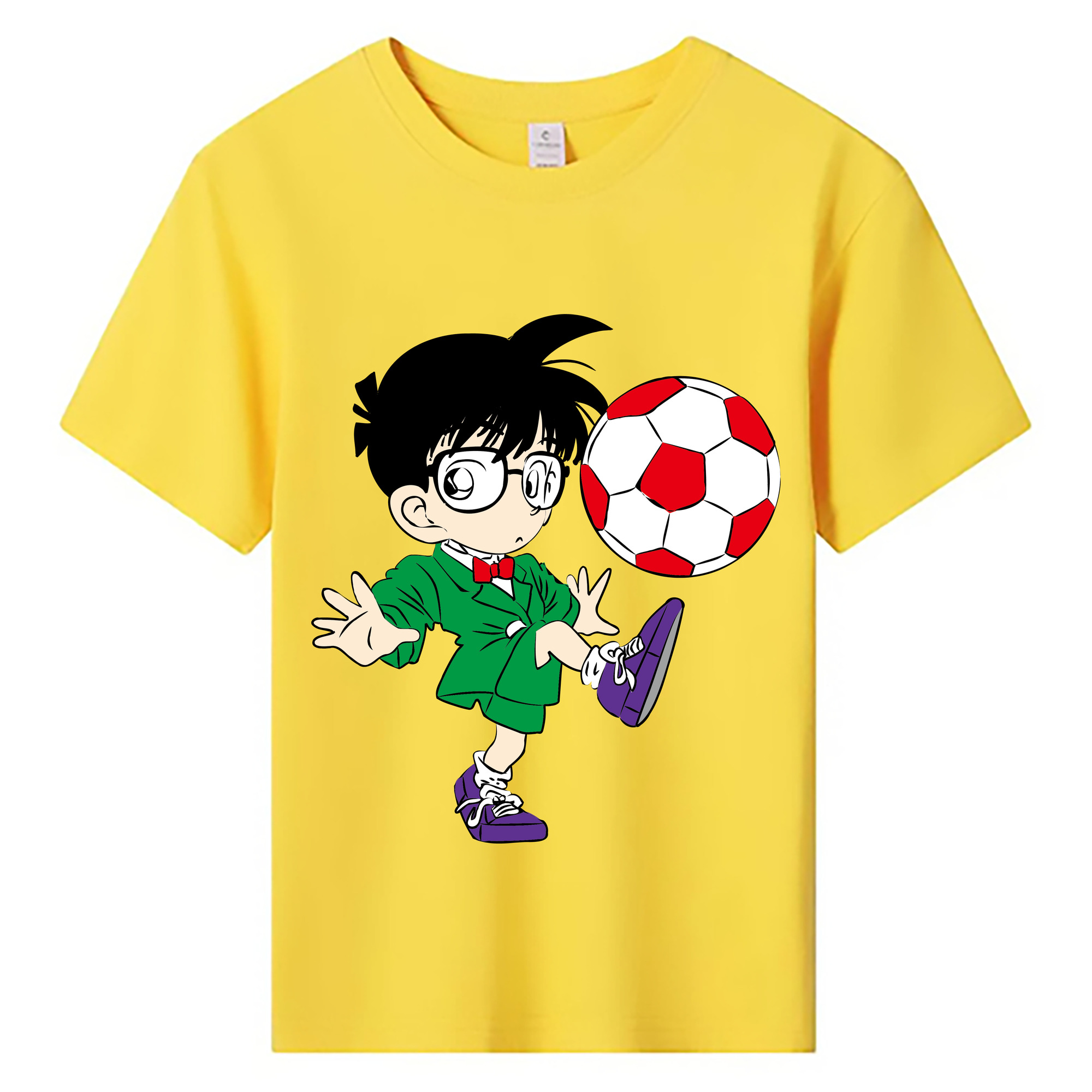 （画像用） 名探偵コナン 江戸川 コナン Detective Conan Conan Edogawa 綿100％キッズTシャツ（フロントプリント）