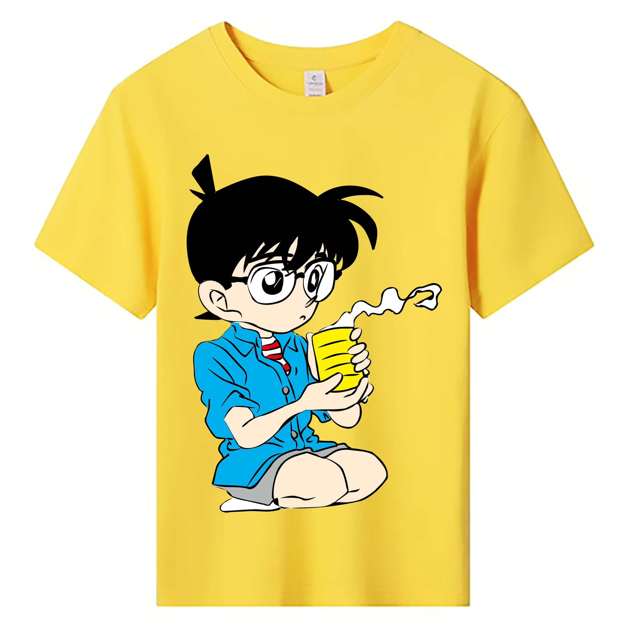 （画像用） 名探偵コナン 江戸川 コナン Detective Conan Conan Edogawa 綿100％キッズTシャツ（フロントプリント）