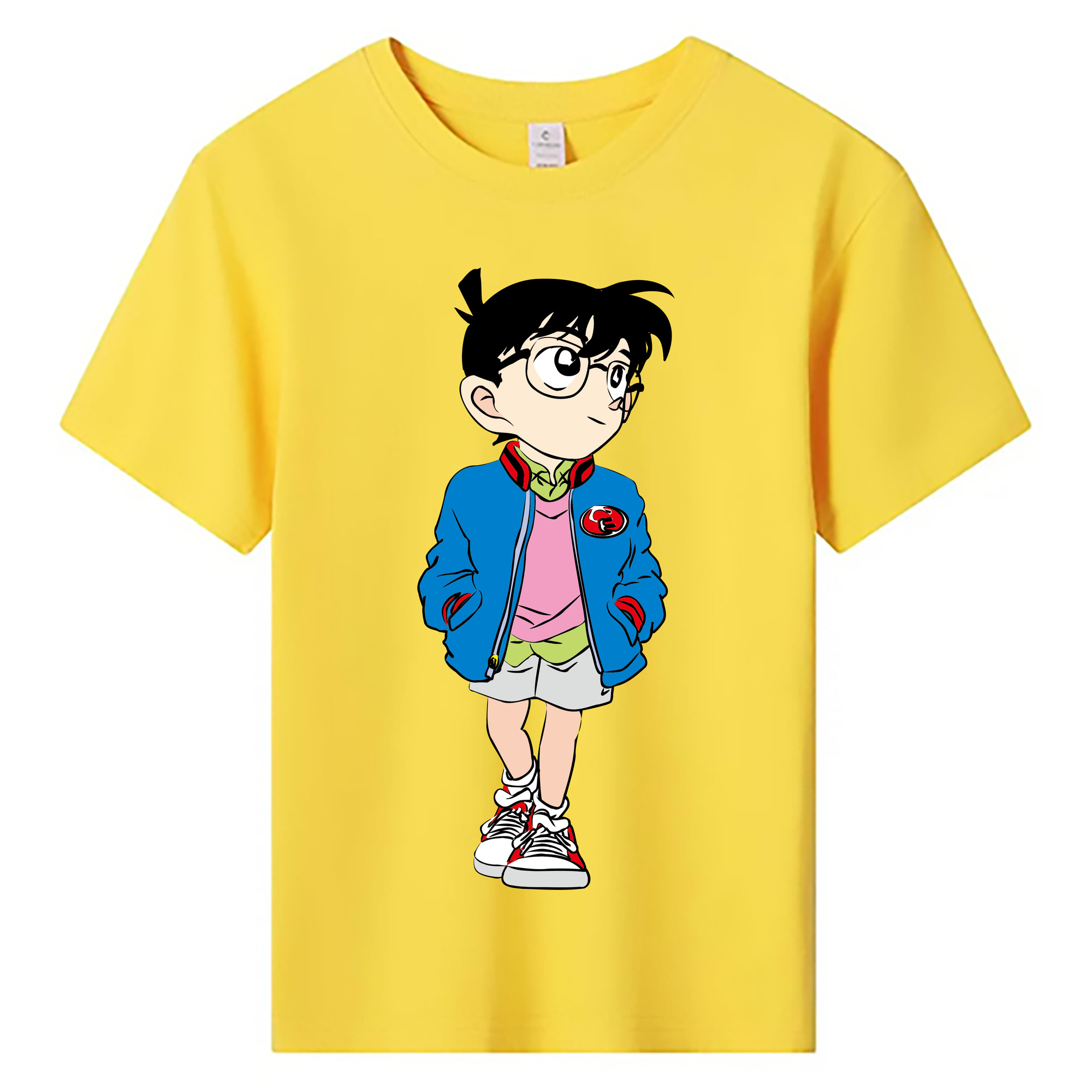 （画像用） 名探偵コナン 江戸川 コナン Detective Conan Conan Edogawa 綿100％キッズTシャツ（フロントプリント）