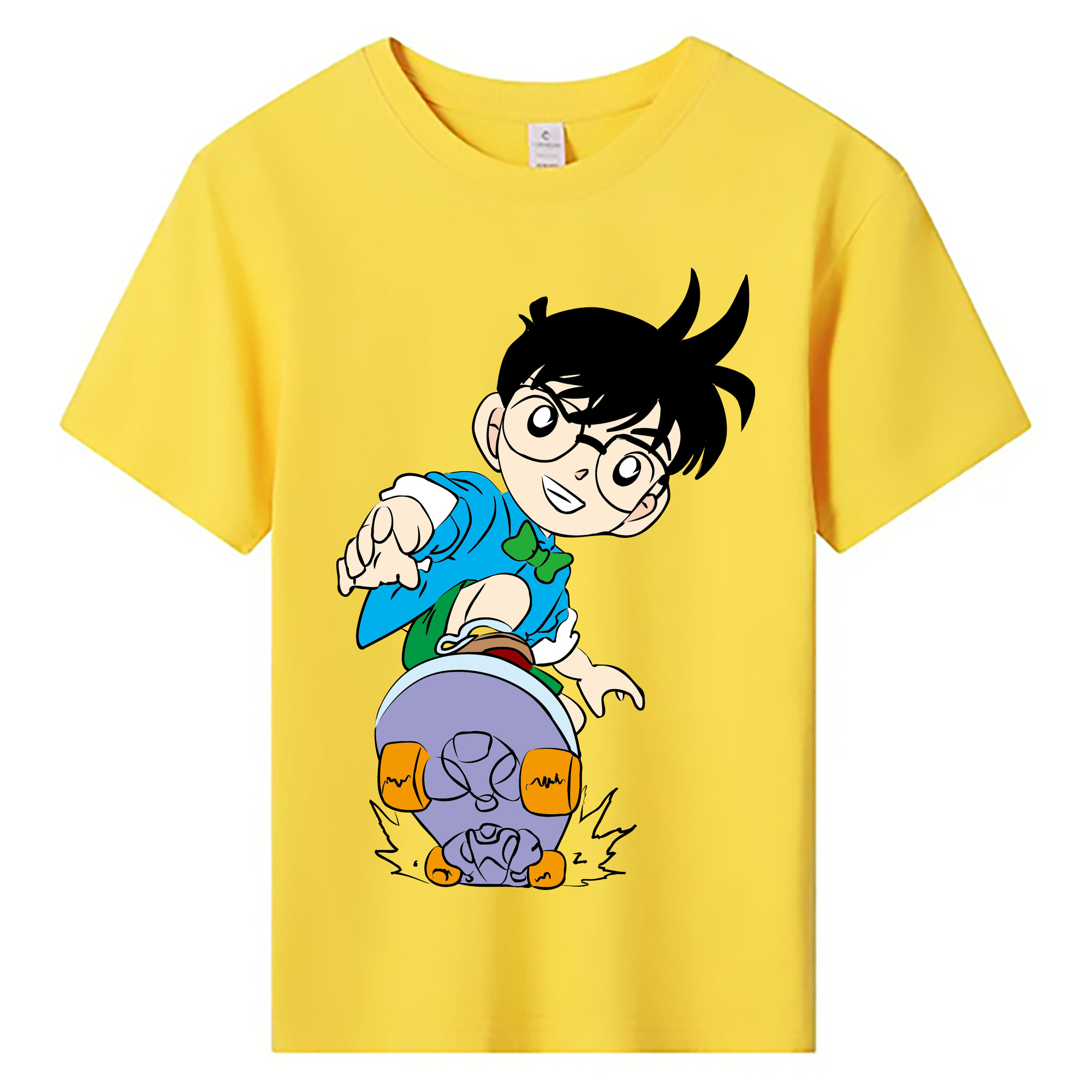 （画像用） 名探偵コナン 江戸川 コナン Detective Conan Conan Edogawa 綿100％キッズTシャツ（フロントプリント）