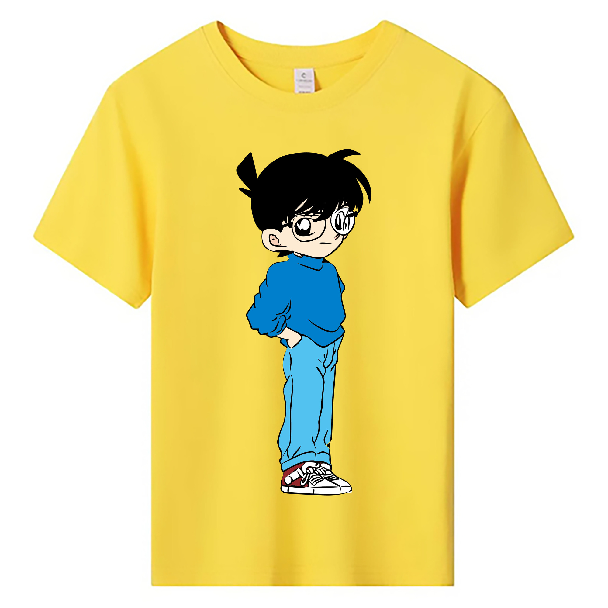 （画像用） 名探偵コナン 江戸川 コナン Detective Conan Conan Edogawa 綿100％キッズTシャツ（フロントプリント）