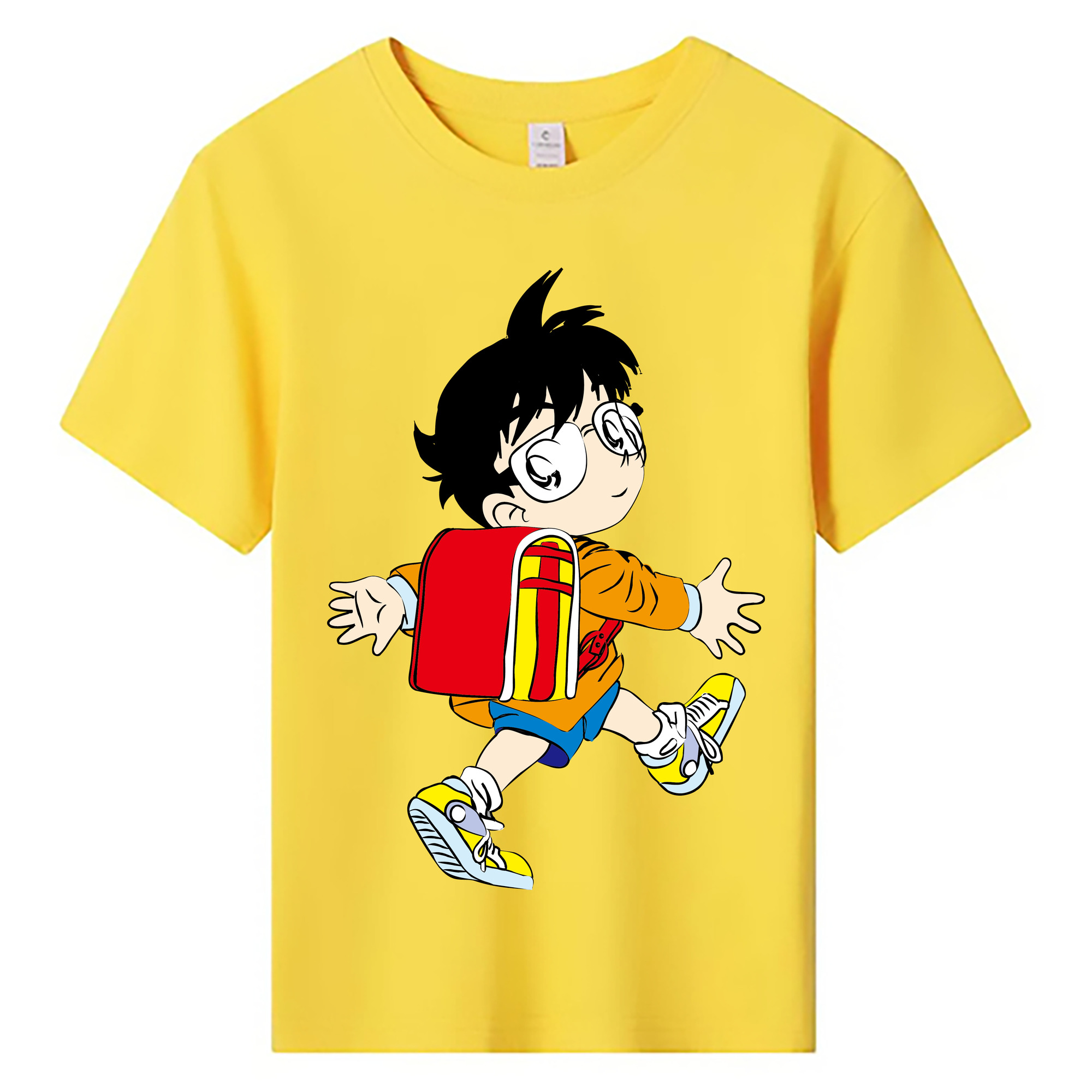 （画像用） 名探偵コナン 江戸川 コナン Detective Conan Conan Edogawa 綿100％キッズTシャツ（フロントプリント）
