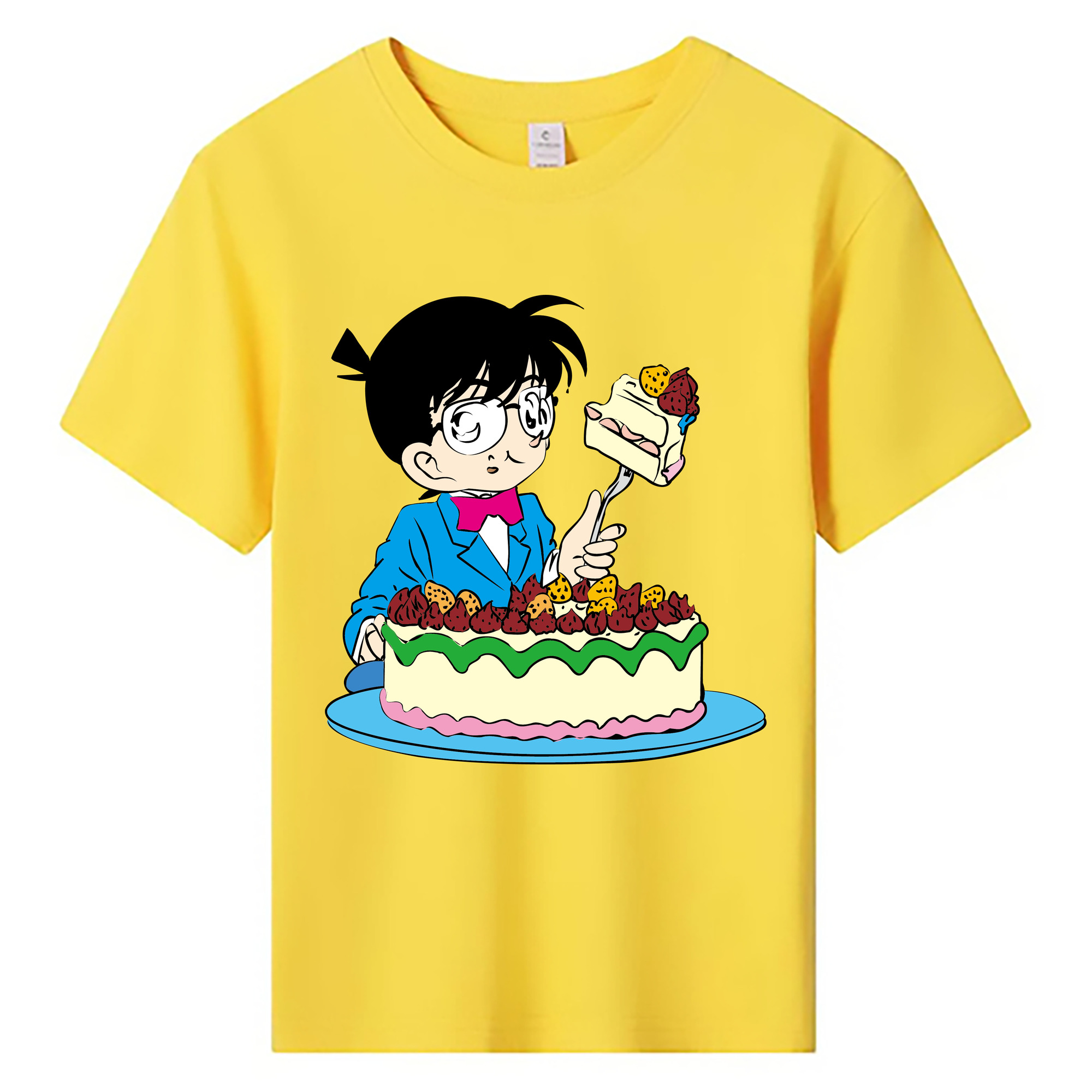 （画像用） 名探偵コナン 江戸川 コナン Detective Conan Conan Edogawa 綿100％キッズTシャツ（フロントプリント）
