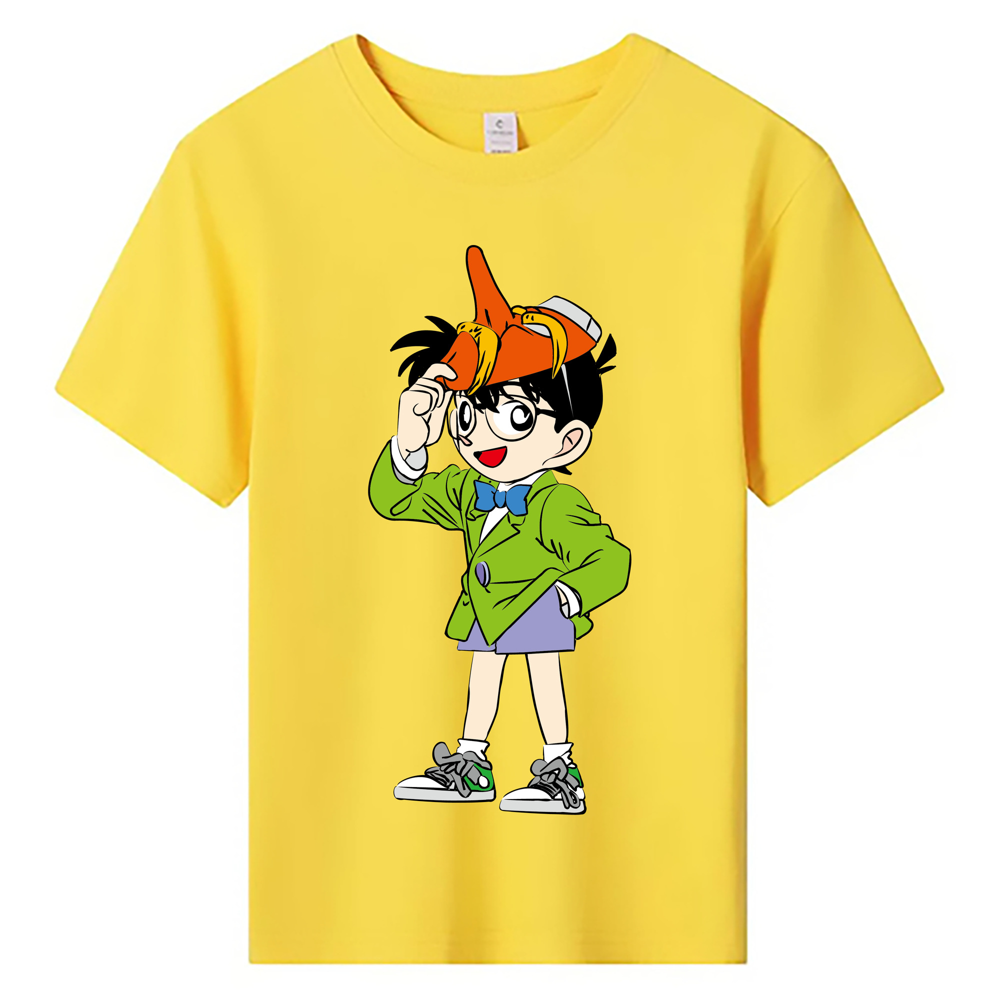 （画像用） 名探偵コナン 江戸川 コナン Detective Conan Conan Edogawa 綿100％キッズTシャツ（フロントプリント）