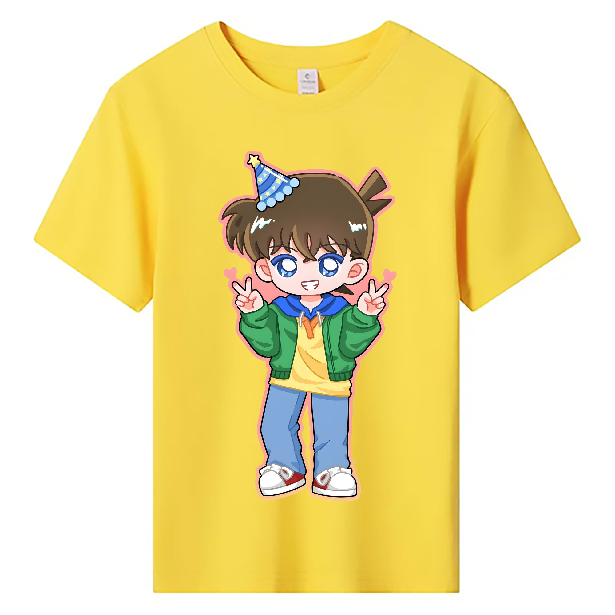 （画像用） 名探偵コナン 江戸川 コナン Detective Conan Conan Edogawa 綿100％キッズTシャツ（フロントプリント）