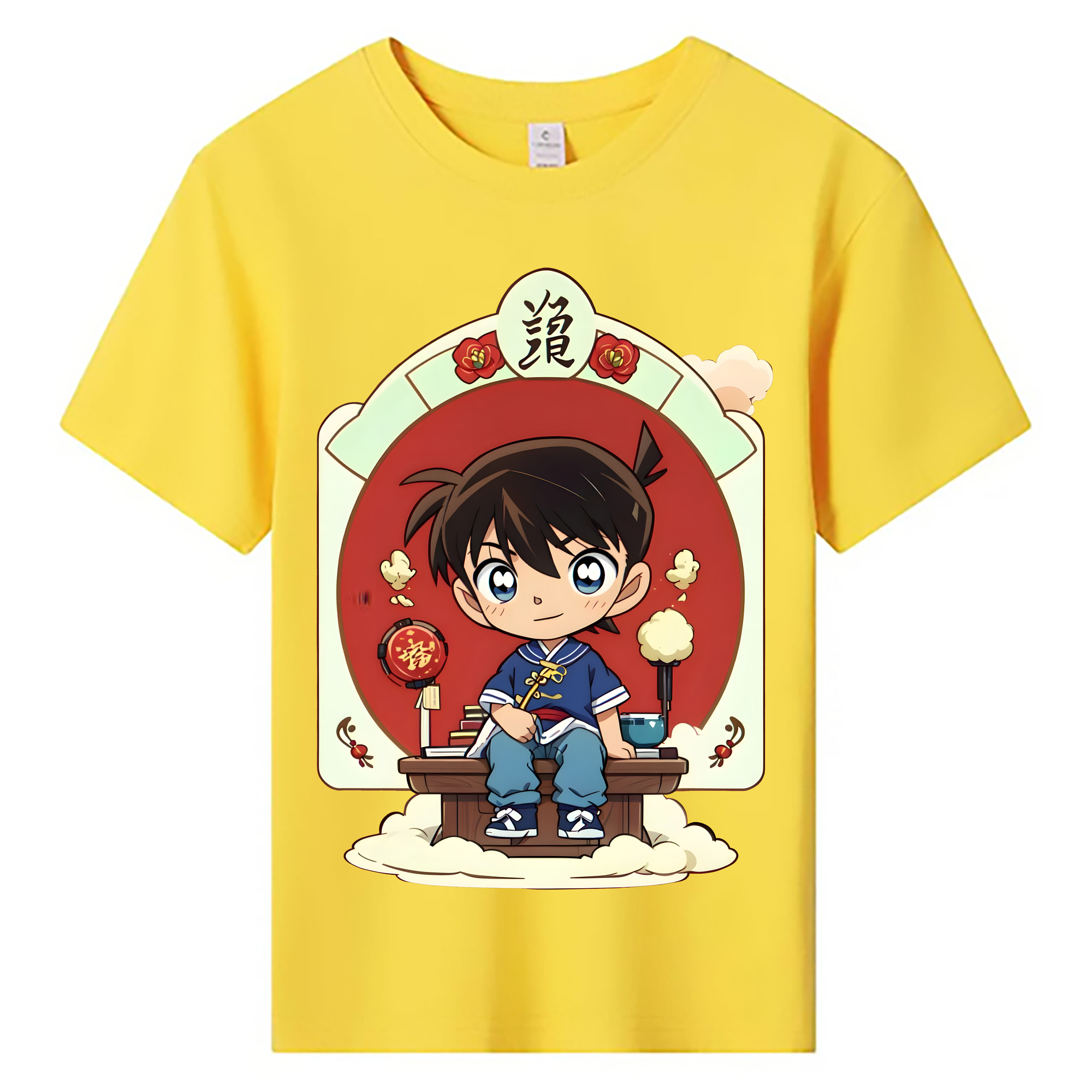 （画像用） 名探偵コナン 江戸川 コナン Detective Conan Conan Edogawa 綿100％キッズTシャツ（フロントプリント）