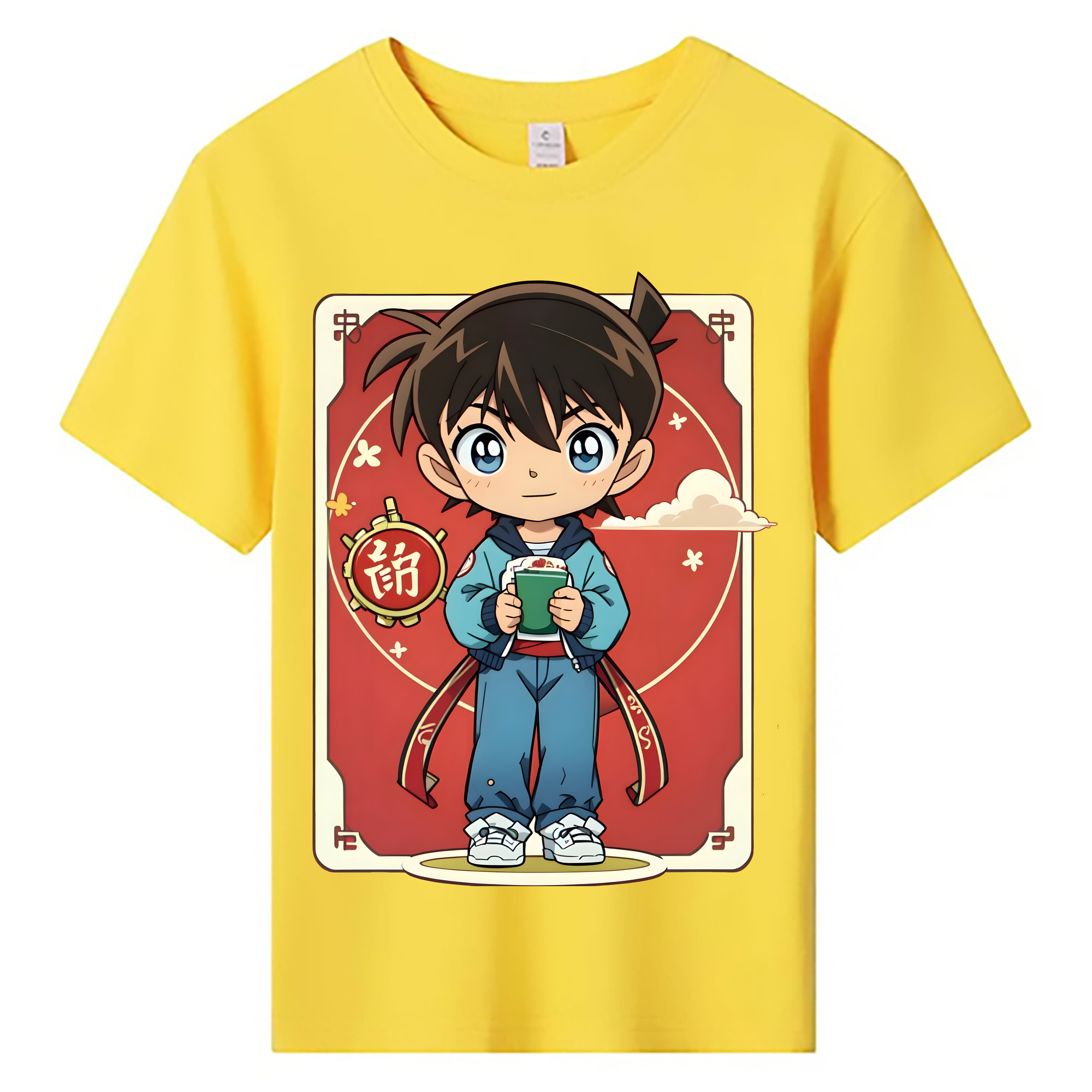 （画像用） 名探偵コナン 江戸川 コナン Detective Conan Conan Edogawa 綿100％キッズTシャツ（フロントプリント）
