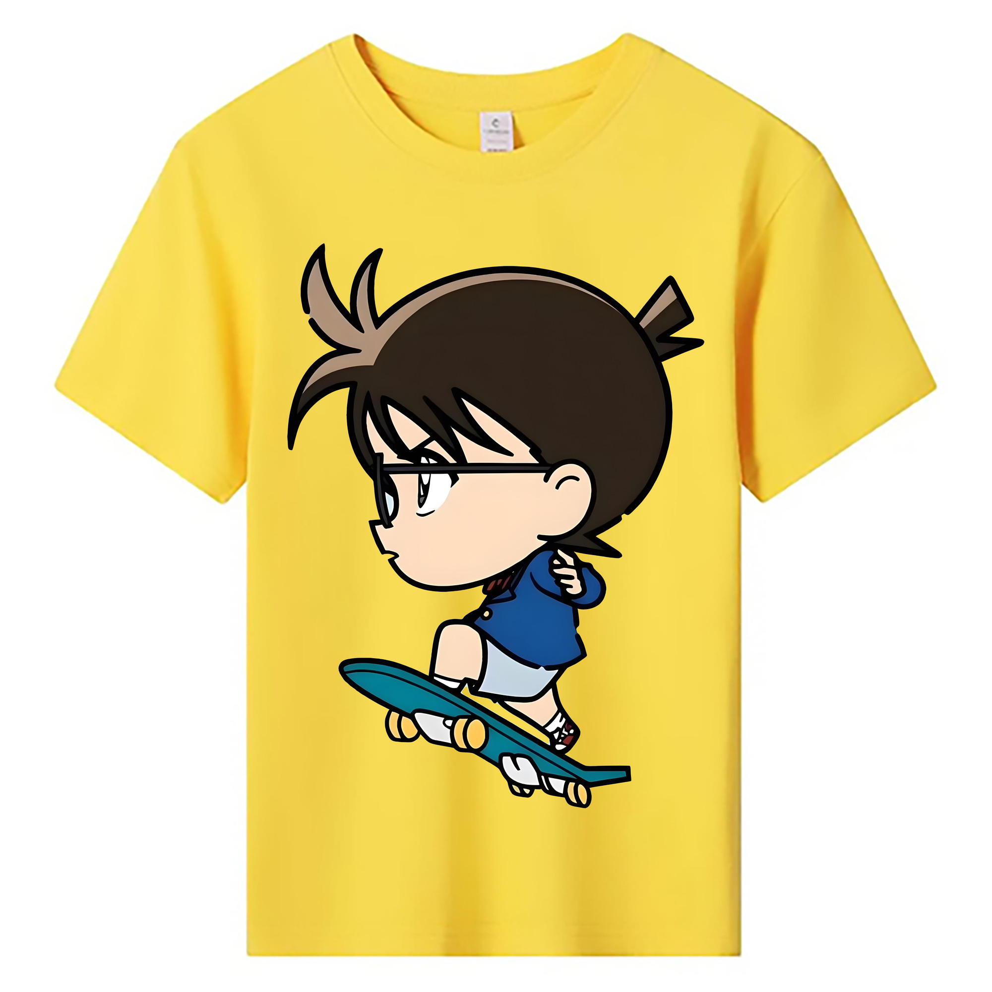 （画像用） 名探偵コナン 江戸川 コナン Detective Conan Conan Edogawa 綿100％キッズTシャツ（フロントプリント）