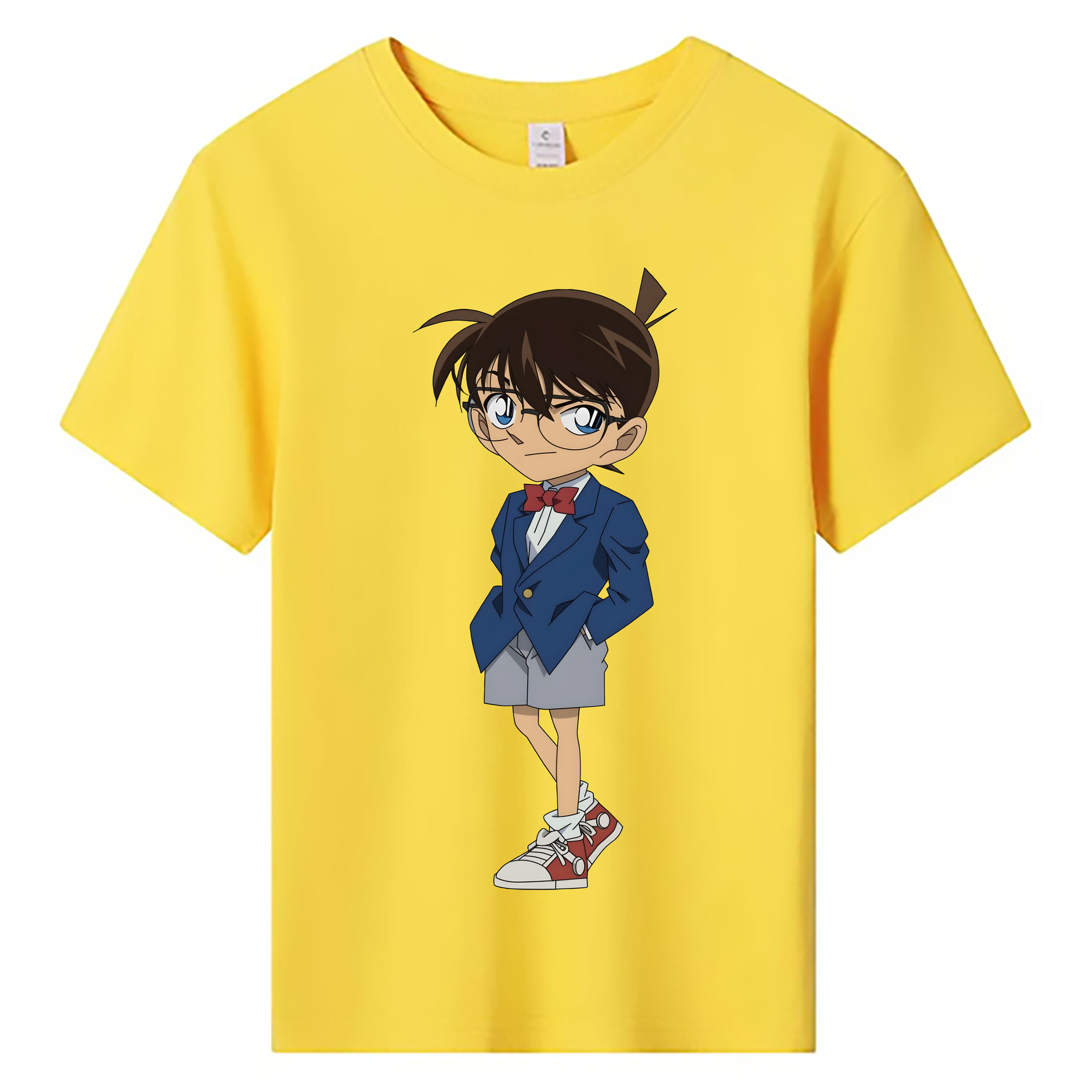 （画像用） 名探偵コナン 江戸川 コナン Detective Conan Conan Edogawa 綿100％キッズTシャツ（フロントプリント）