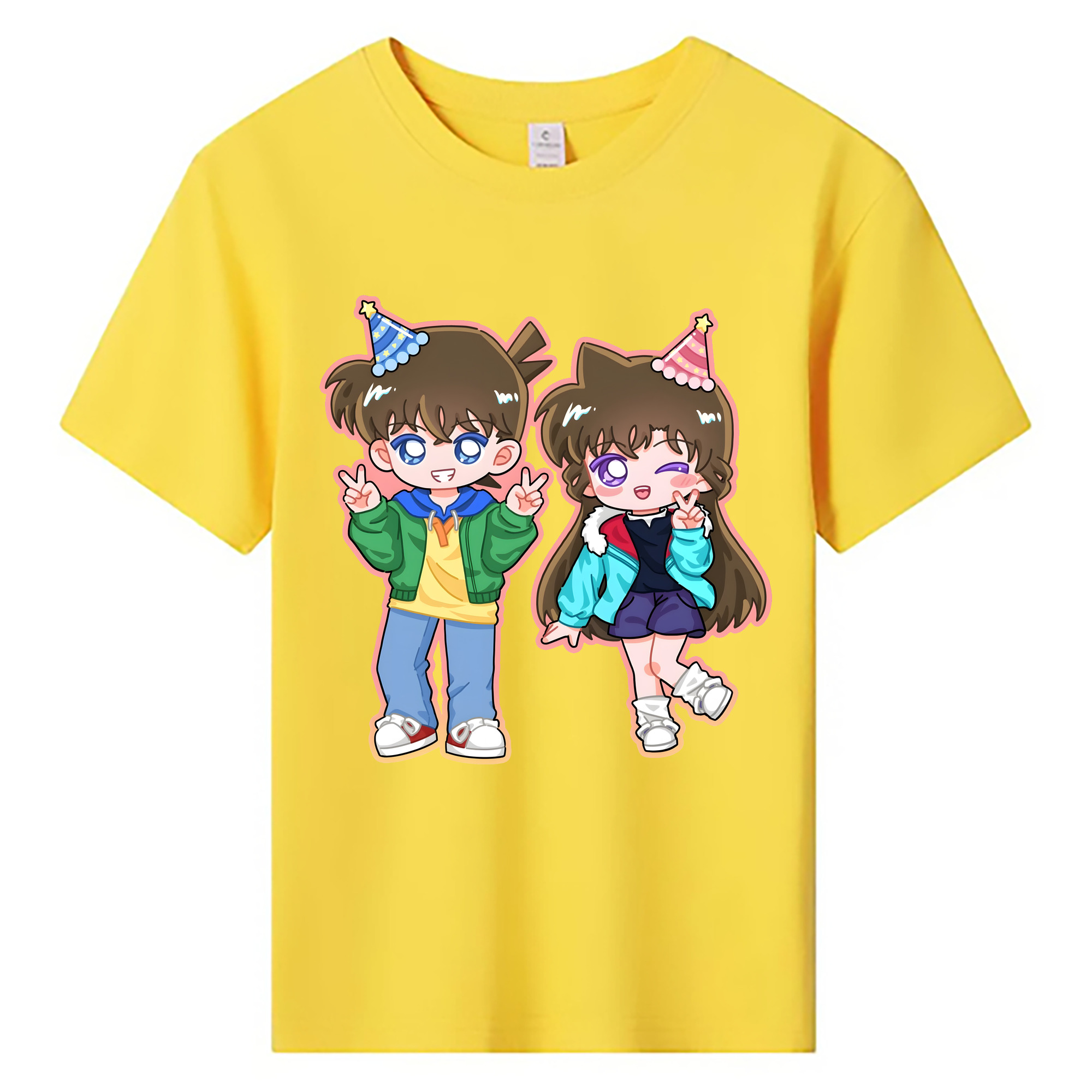 （画像用） 名探偵コナン 毛利 蘭 もうり らん、モーリ ラン Detective Conan Rachel Moore 綿100％キッズTシャツ（フロントプリント）