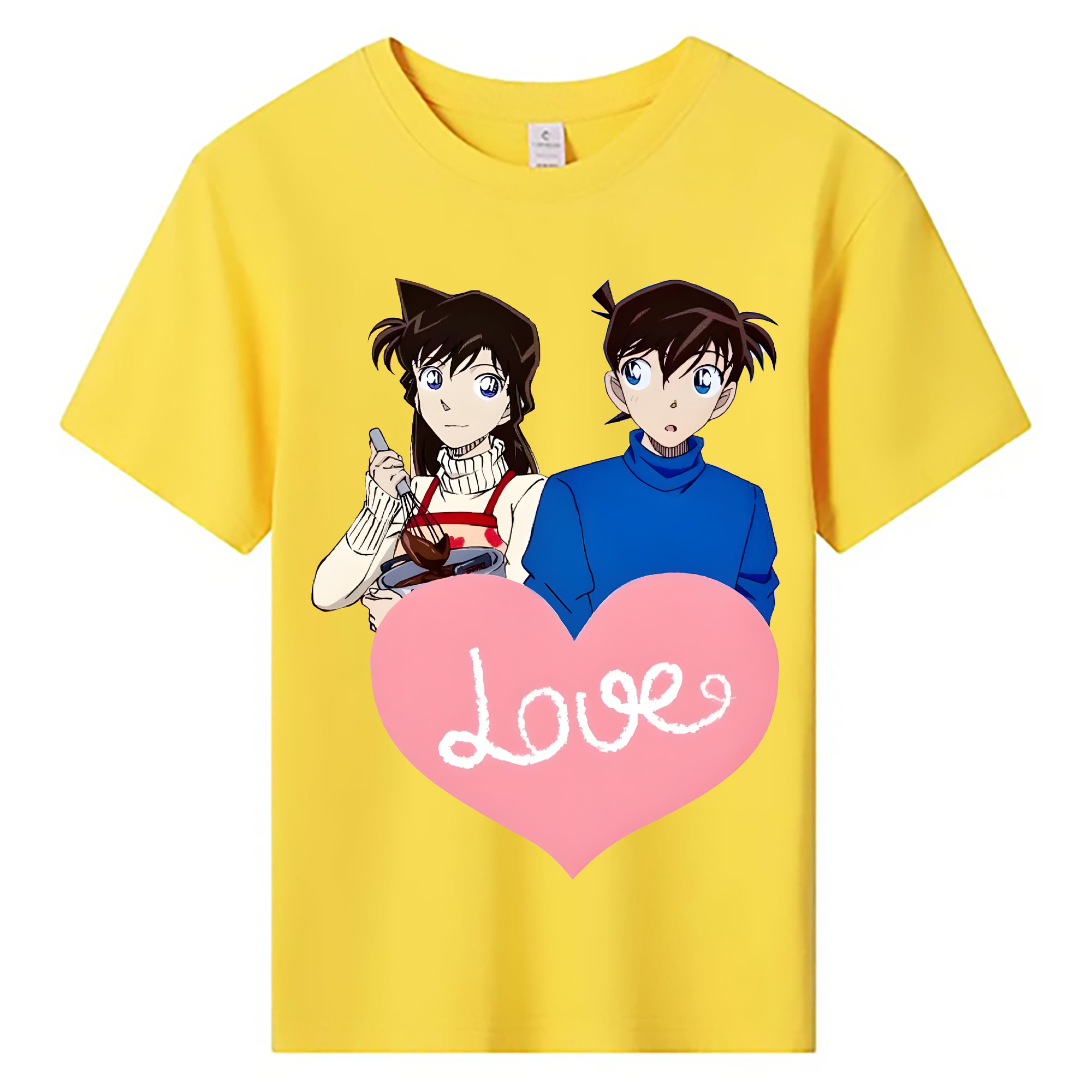 （画像用） 名探偵コナン 毛利 蘭 もうり らん、モーリ ラン Detective Conan Rachel Moore 綿100％キッズTシャツ（フロントプリント）