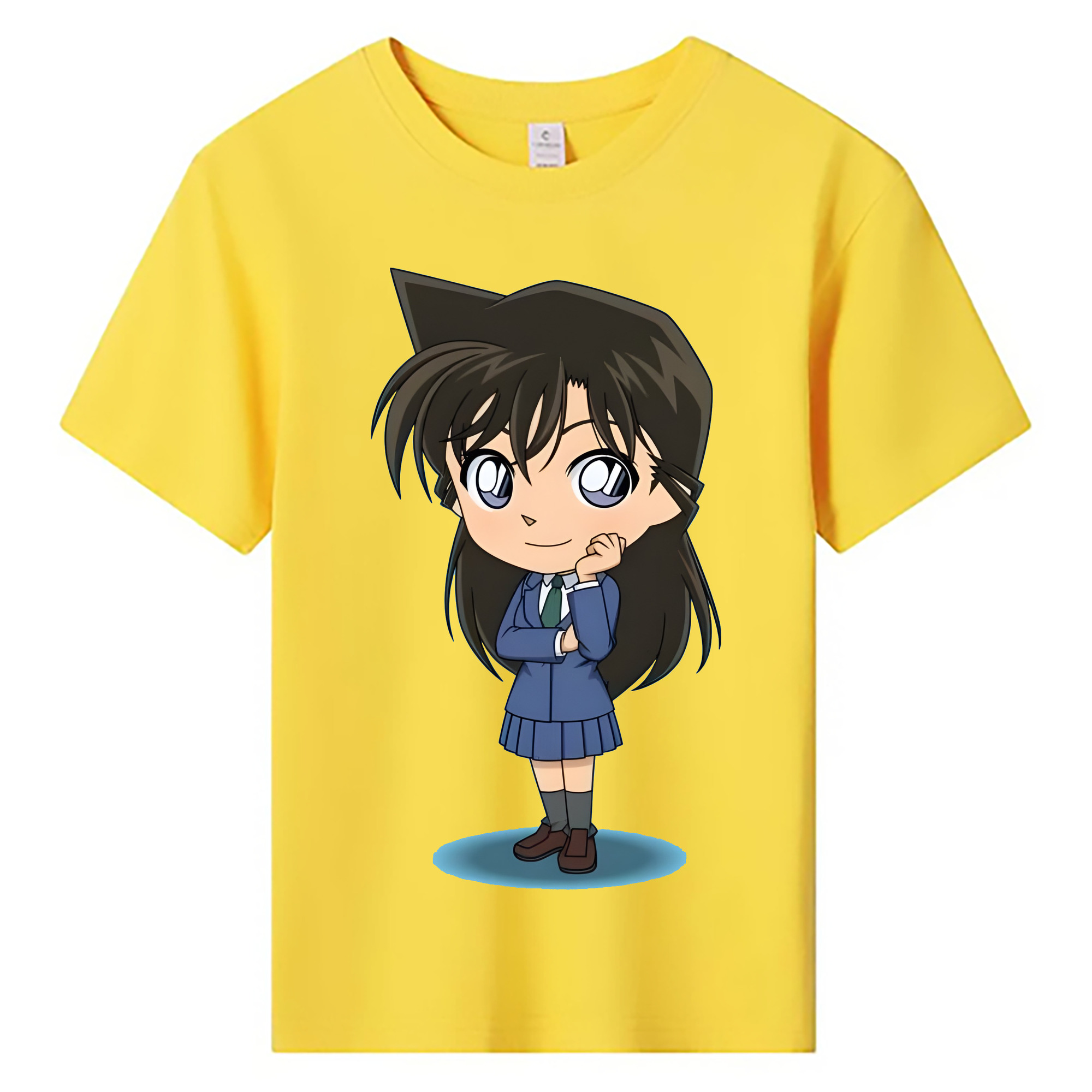 （画像用） 名探偵コナン 毛利 蘭 もうり らん、モーリ ラン Detective Conan Rachel Moore 綿100％キッズTシャツ（フロントプリント）