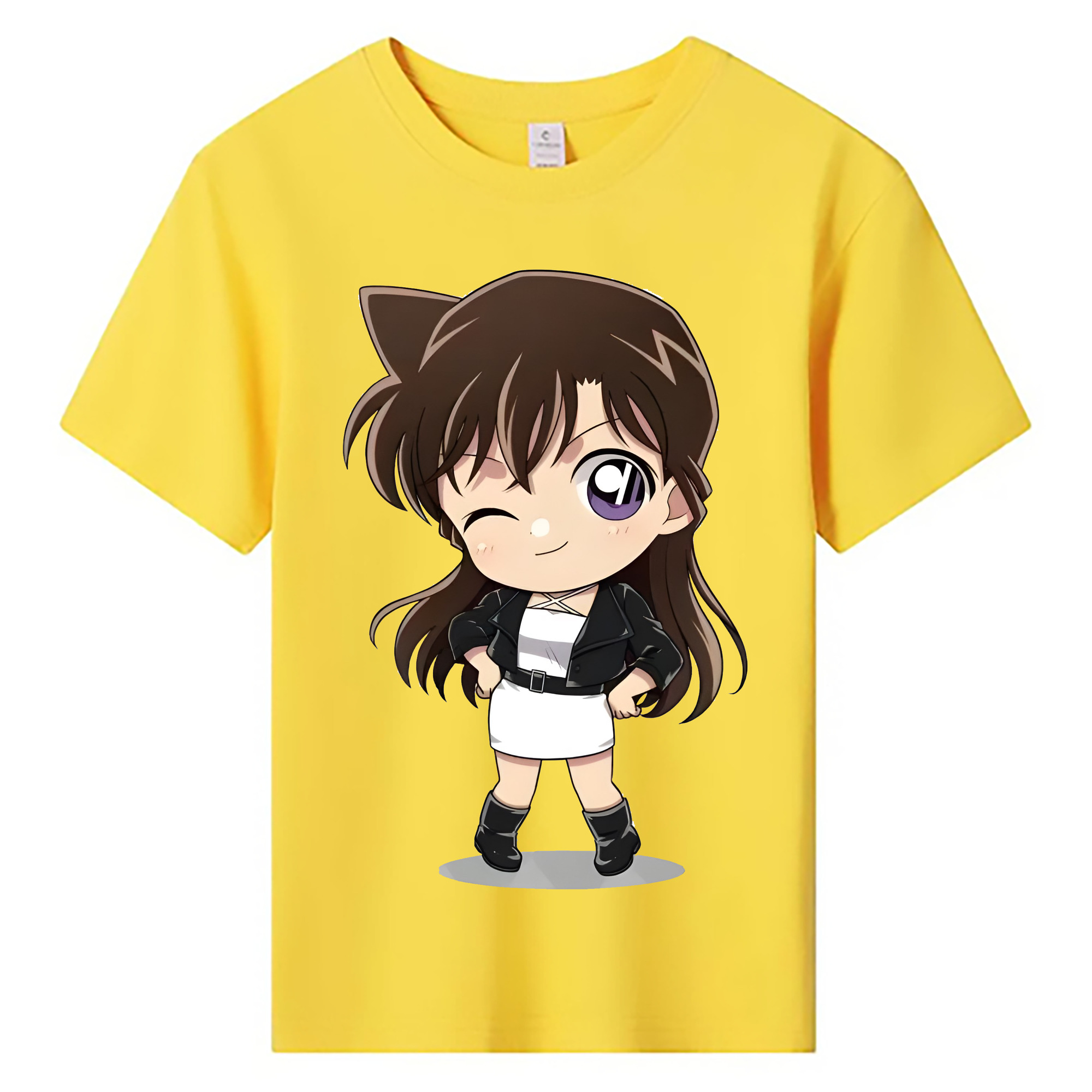 （画像用） 名探偵コナン 毛利 蘭 もうり らん、モーリ ラン Detective Conan Rachel Moore 綿100％キッズTシャツ（フロントプリント）