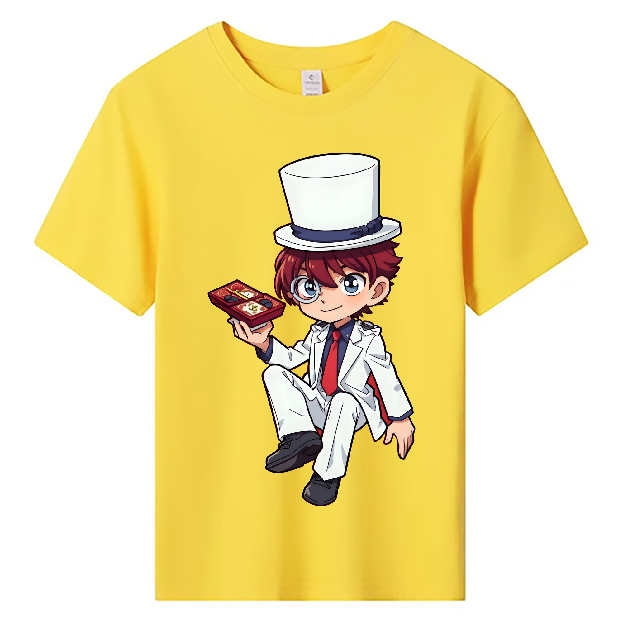 （画像用） 名探偵コナン くろば かいと Detective Conan Kuroba Kaito 綿100％キッズTシャツ（フロントプリント）