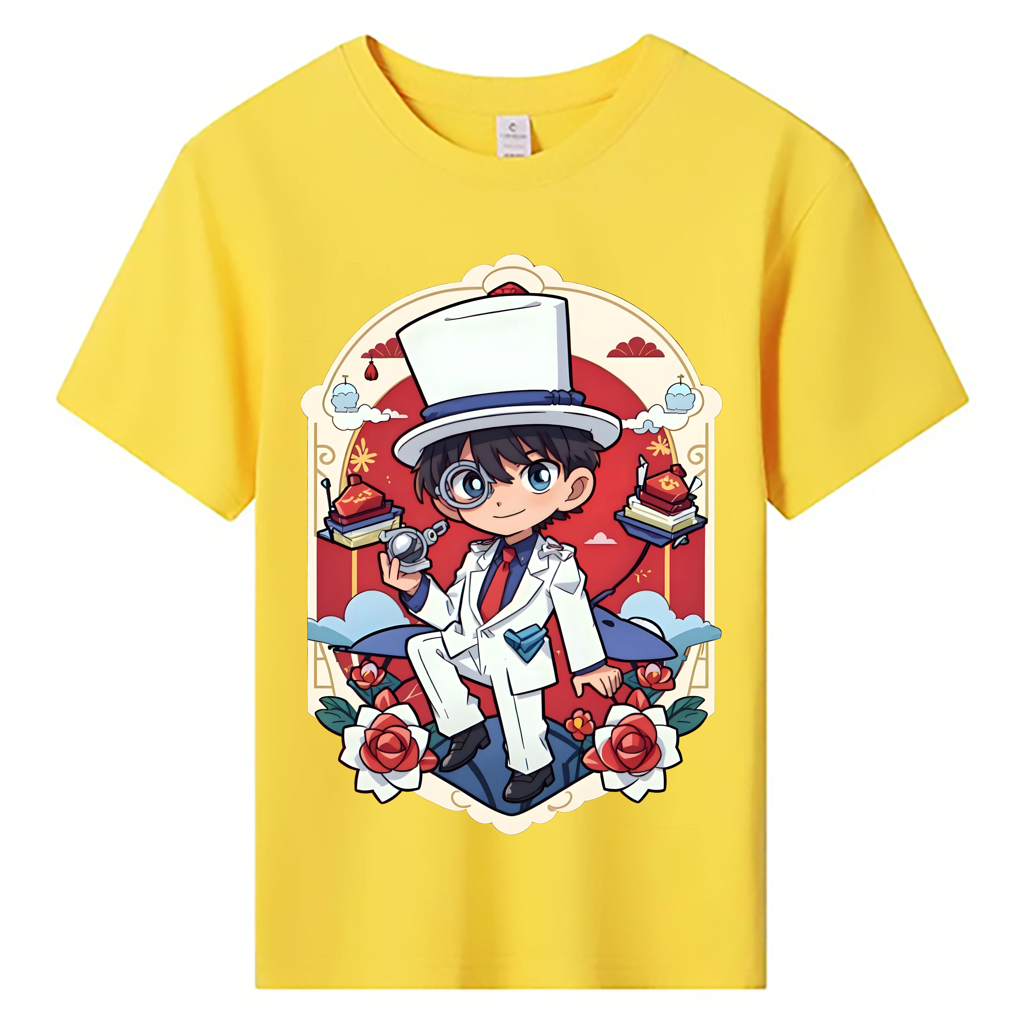 （画像用） 名探偵コナン くろば かいと Detective Conan Kuroba Kaito 綿100％キッズTシャツ（フロントプリント）
