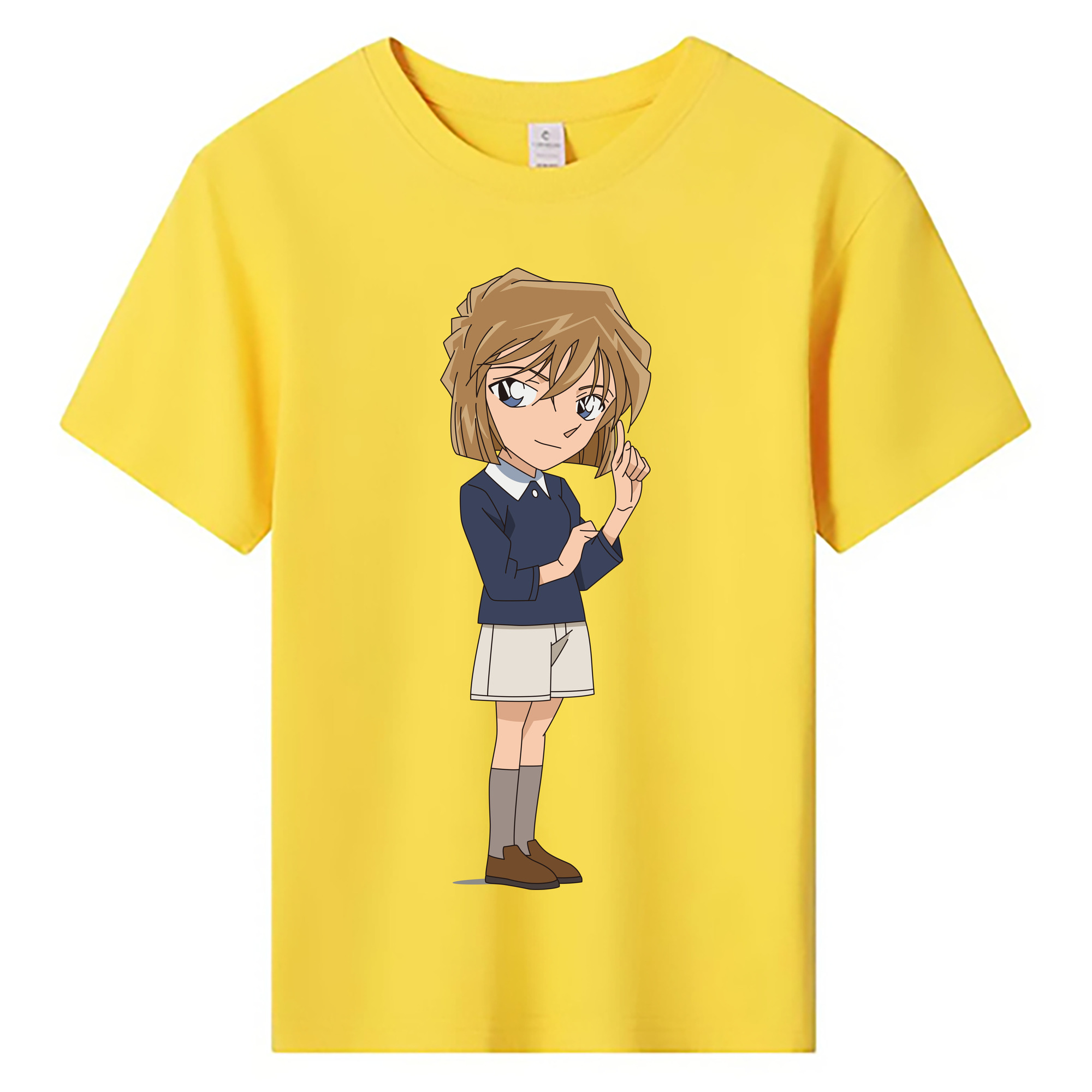 （画像用） 名探偵コナン 灰原 哀 はいばら あい Detective Conan Anita Hailey、Vi Graythorn Haibara Ai 綿100％キッズTシャツ（フロントプリント）