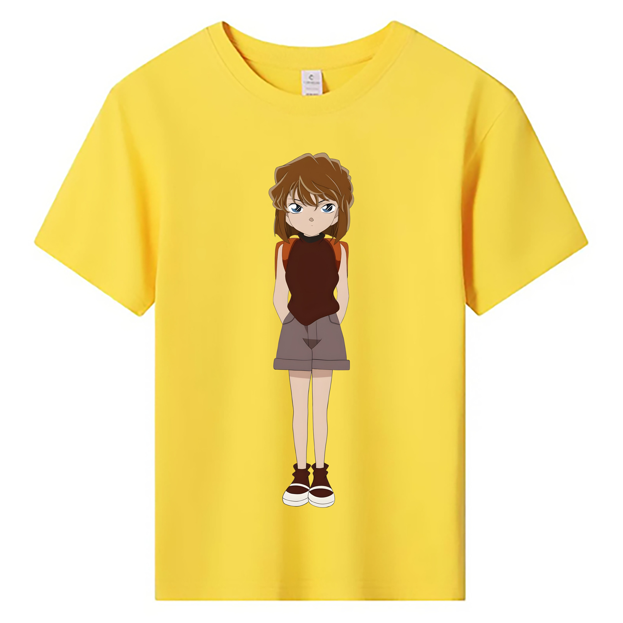 （画像用） 名探偵コナン 灰原 哀 はいばら あい Detective Conan Anita Hailey、Vi Graythorn Haibara Ai 綿100％キッズTシャツ（フロントプリント）