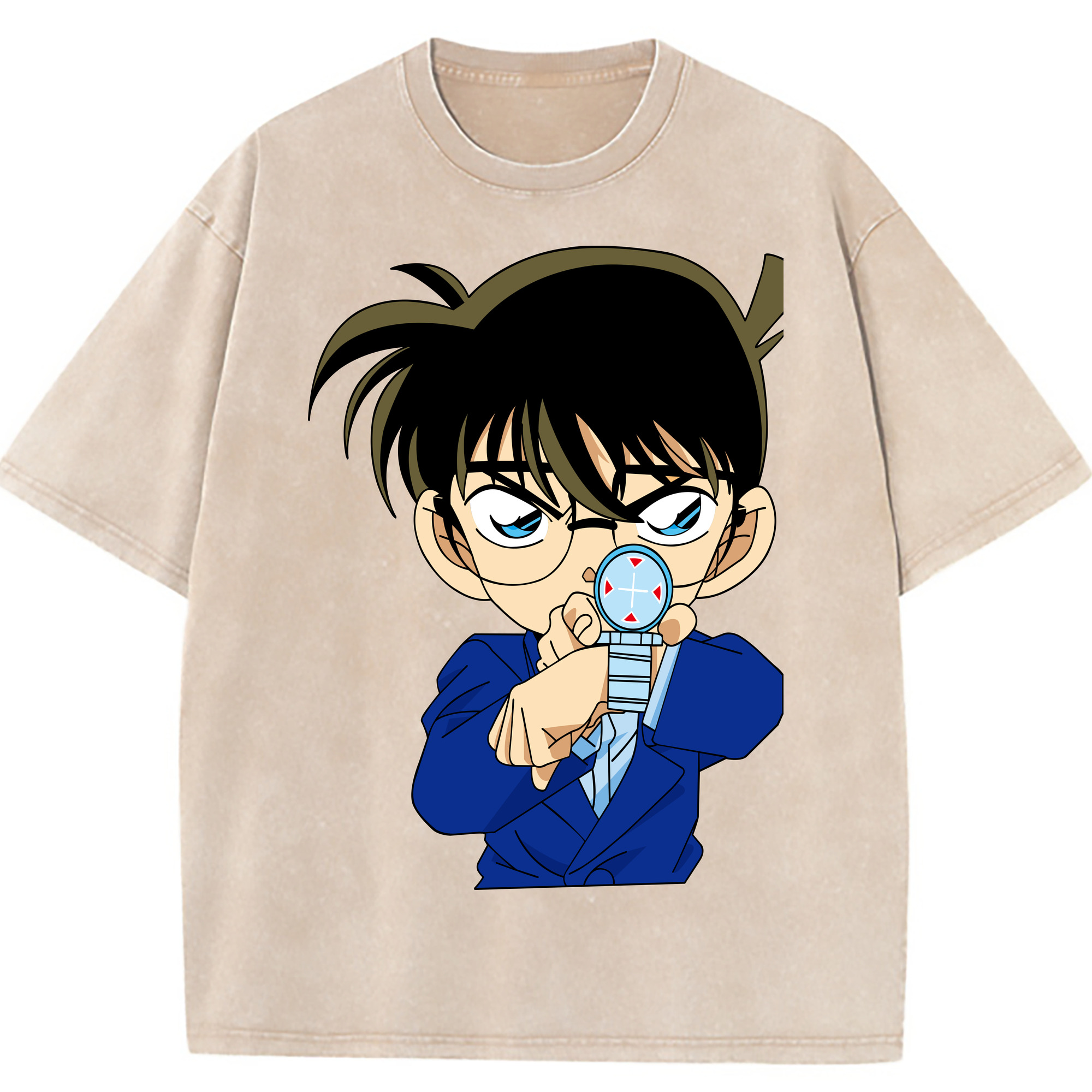 （画像用） 名探偵コナン 江戸川 コナン Detective Conan Conan Edogawa 綿100% ヴィンテージ風 半袖Tシャツ（フロントプリント）