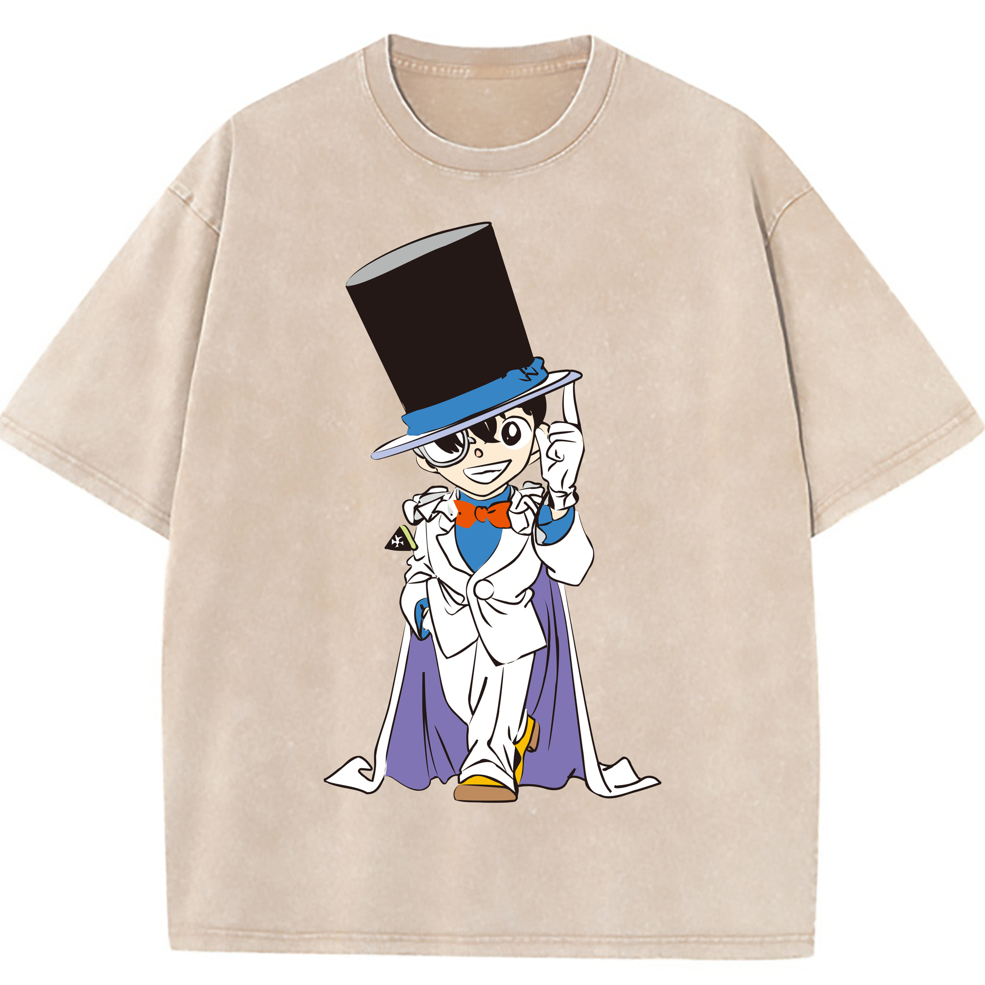 （画像用） 名探偵コナン 江戸川 コナン Detective Conan Conan Edogawa 綿100% ヴィンテージ風 半袖Tシャツ（フロントプリント）