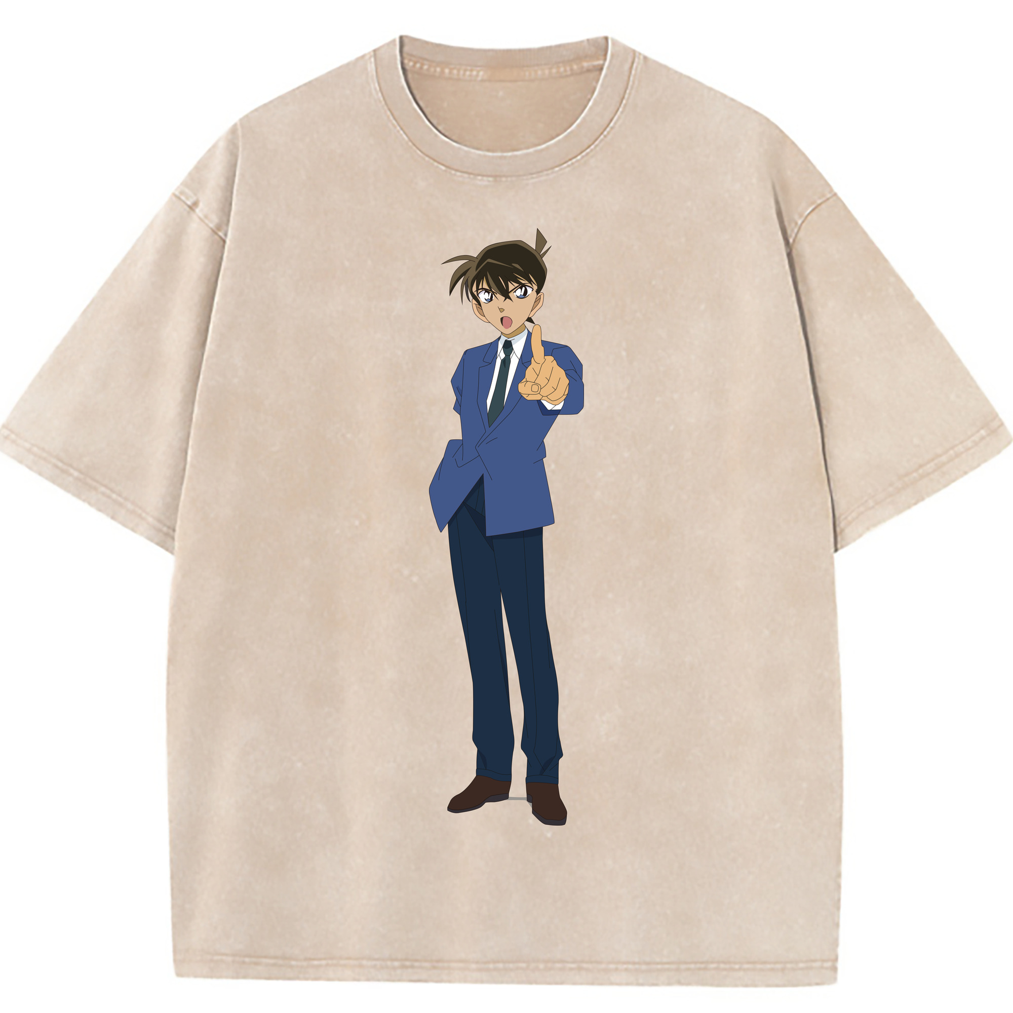 （画像用） 名探偵コナン 江戸川 コナン Detective Conan Conan Edogawa 綿100% ヴィンテージ風 半袖Tシャツ（フロントプリント）