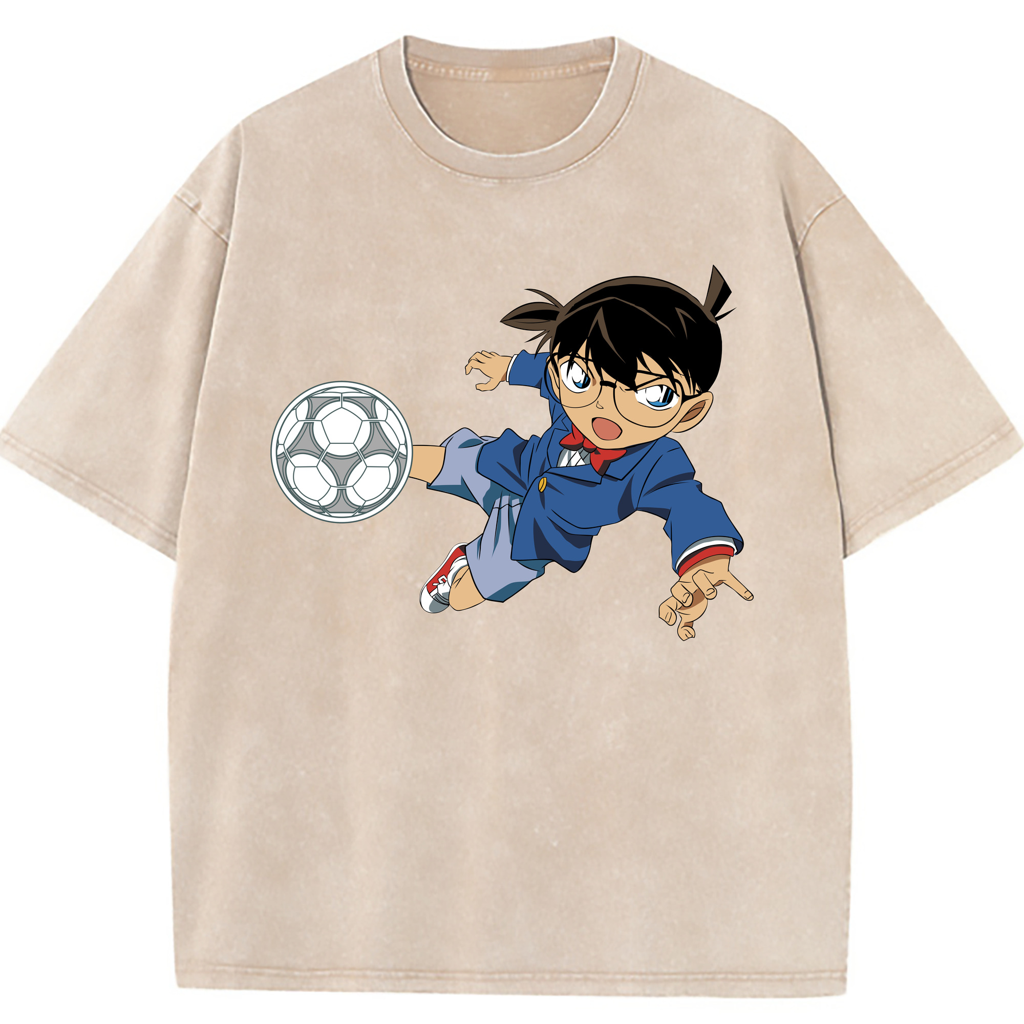 （画像用） 名探偵コナン 江戸川 コナン Detective Conan Conan Edogawa 綿100% ヴィンテージ風 半袖Tシャツ（フロントプリント）