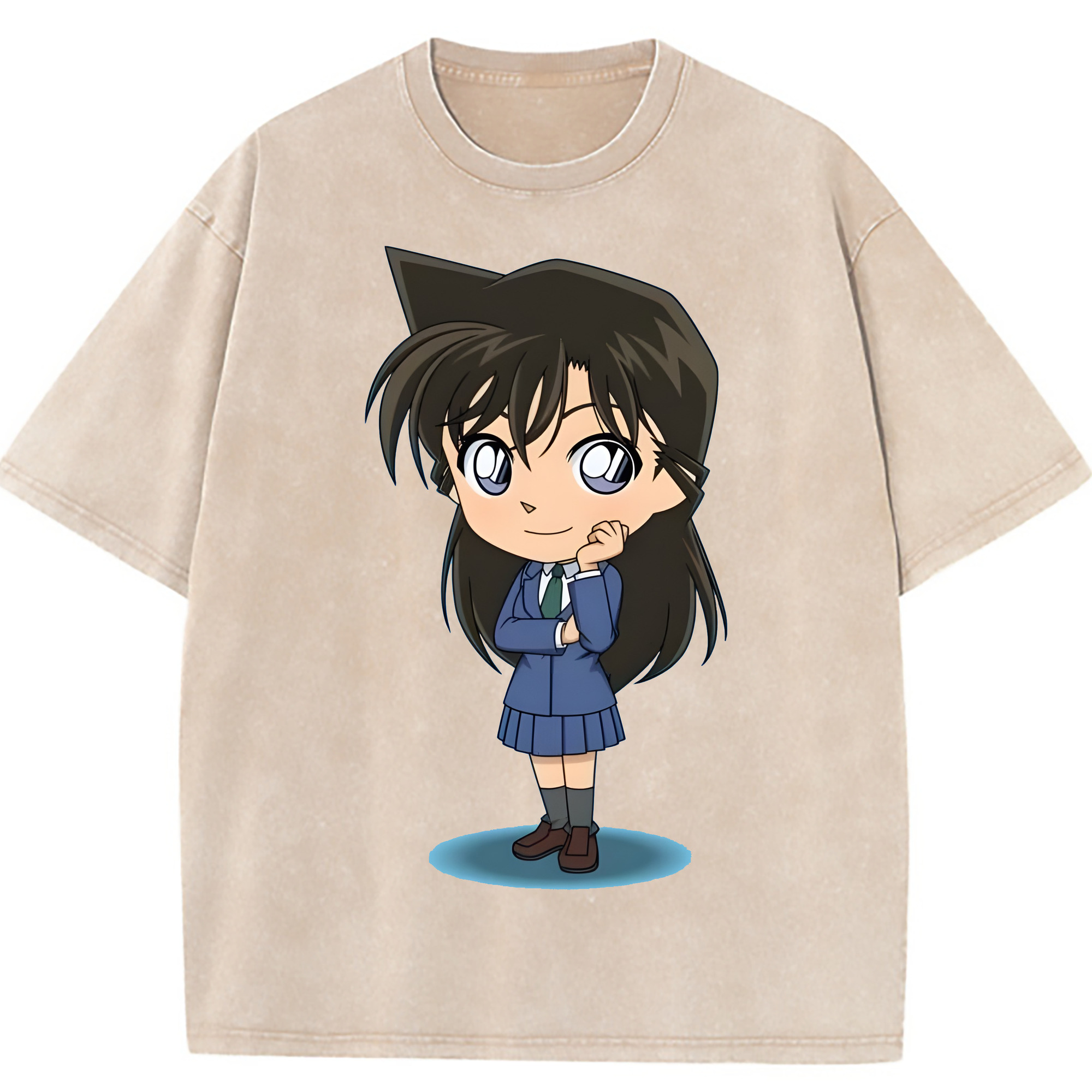 （画像用） 名探偵コナン 毛利 蘭 もうり らん、モーリ ラン Detective Conan Rachel Moore 綿100% ヴィンテージ風 半袖Tシャツ（フロントプリント）