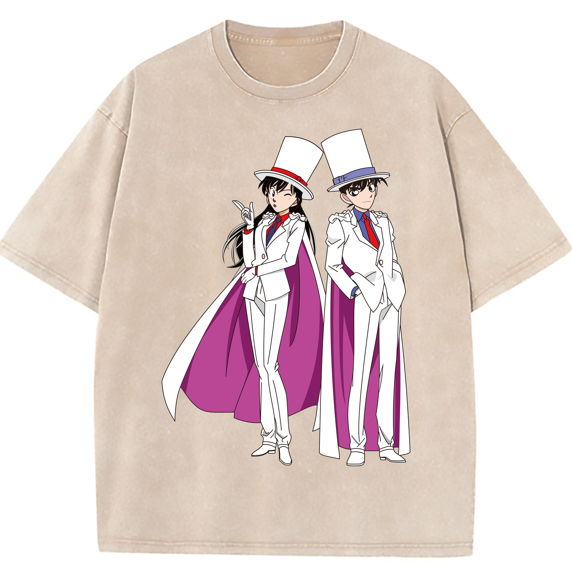 （画像用） 名探偵コナン くろば かいと Detective Conan Kuroba Kaito 綿100% ヴィンテージ風 半袖Tシャツ（フロントプリント）