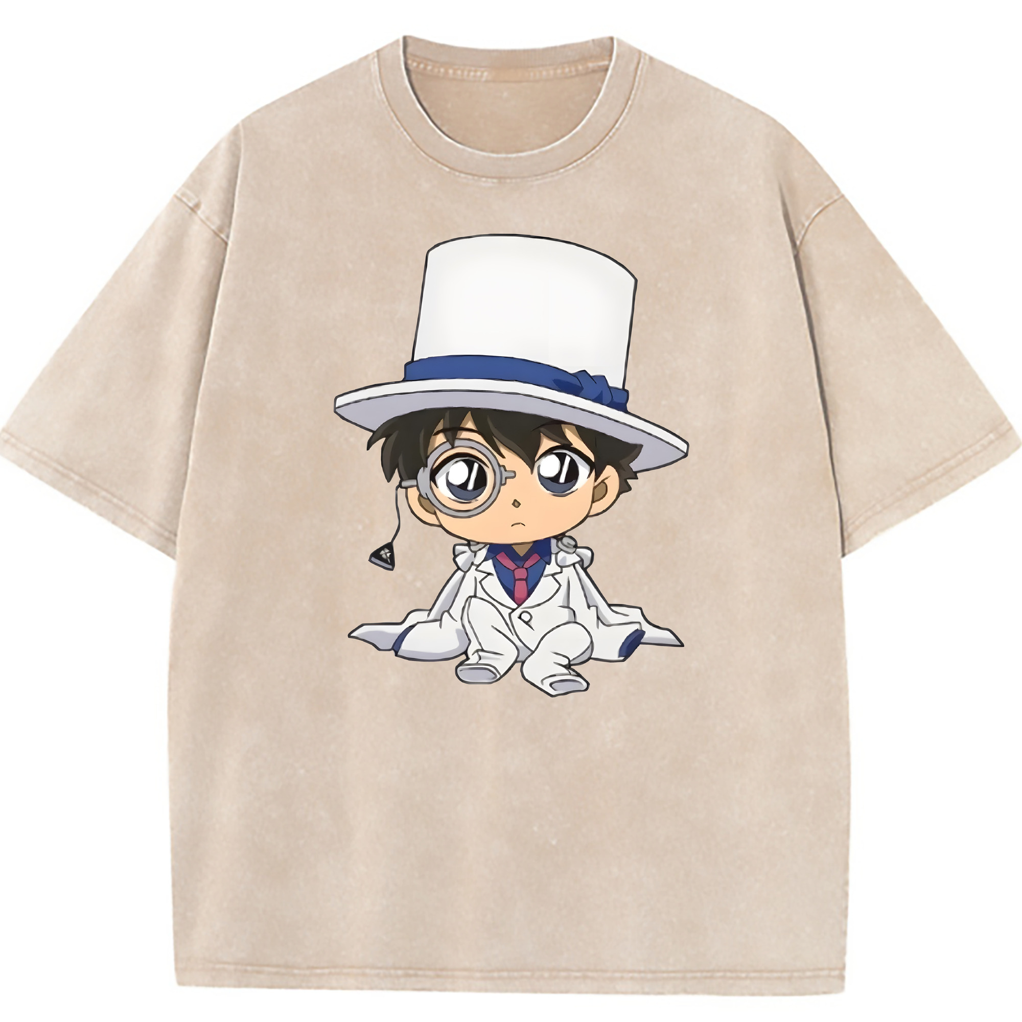 （画像用） 名探偵コナン くろば かいと Detective Conan Kuroba Kaito 綿100% ヴィンテージ風 半袖Tシャツ（フロントプリント）