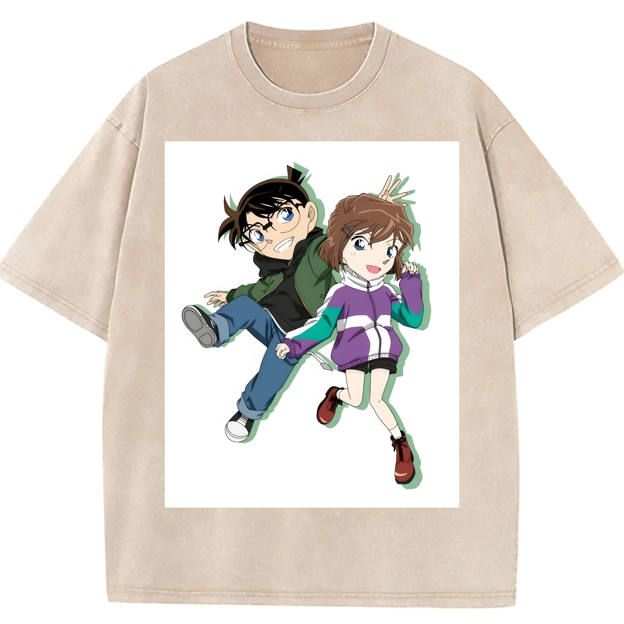 （画像用） 名探偵コナン 灰原 哀 はいばら あい Detective Conan Anita Hailey、Vi Graythorn Haibara Ai 綿100% ヴィンテージ風 半袖Tシャツ（フロントプリント）