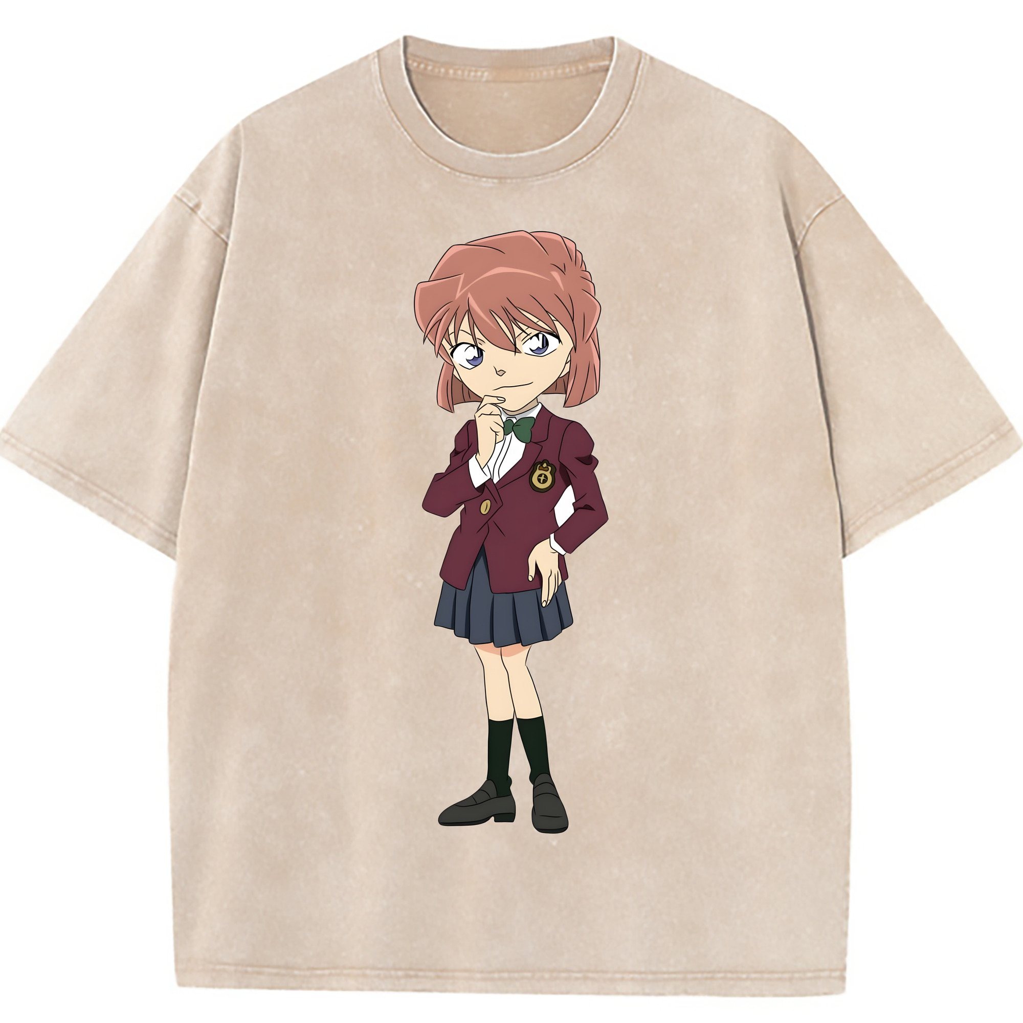 （画像用） 名探偵コナン 灰原 哀 はいばら あい Detective Conan Anita Hailey、Vi Graythorn Haibara Ai 綿100% ヴィンテージ風 半袖Tシャツ（フロントプリント）