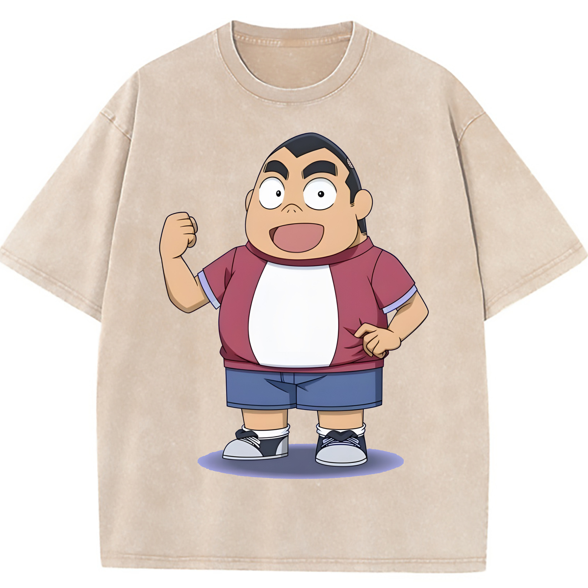 （画像用） 名探偵コナン 小嶋 元太 こじま げんた Detective Conan Kojima Genta 綿100% ヴィンテージ風 半袖Tシャツ（フロントプリント）