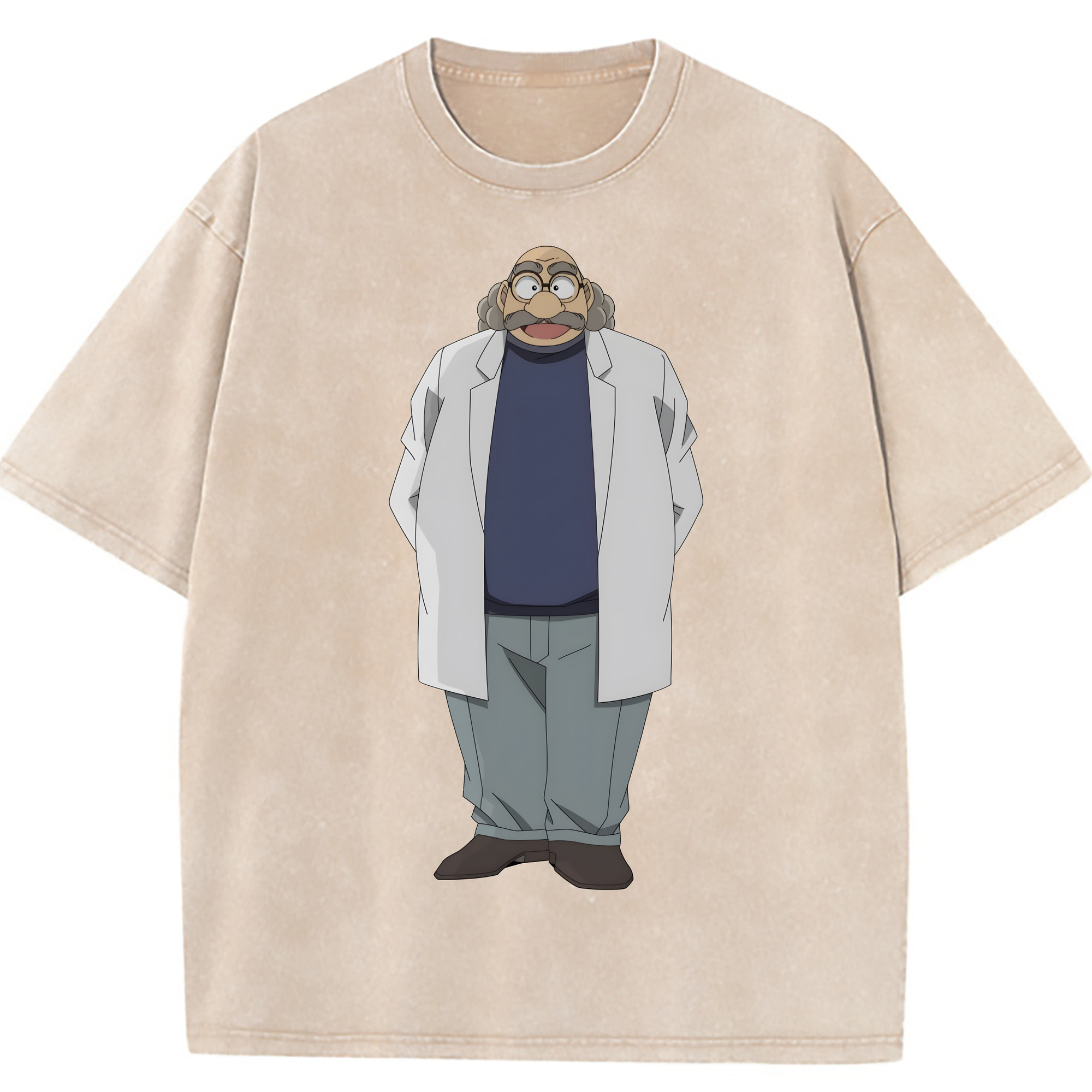 （画像用） 名探偵コナン あがさ ひろし Detective Conan Agasa Hiroshi 綿100% ヴィンテージ風 半袖Tシャツ（フロントプリント）