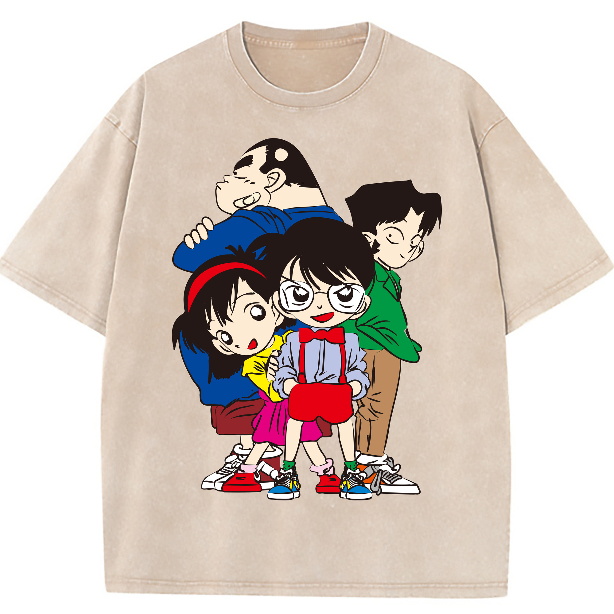 （画像用） 名探偵コナン Detective Conan 綿100% ヴィンテージ風 半袖Tシャツ（フロントプリント）