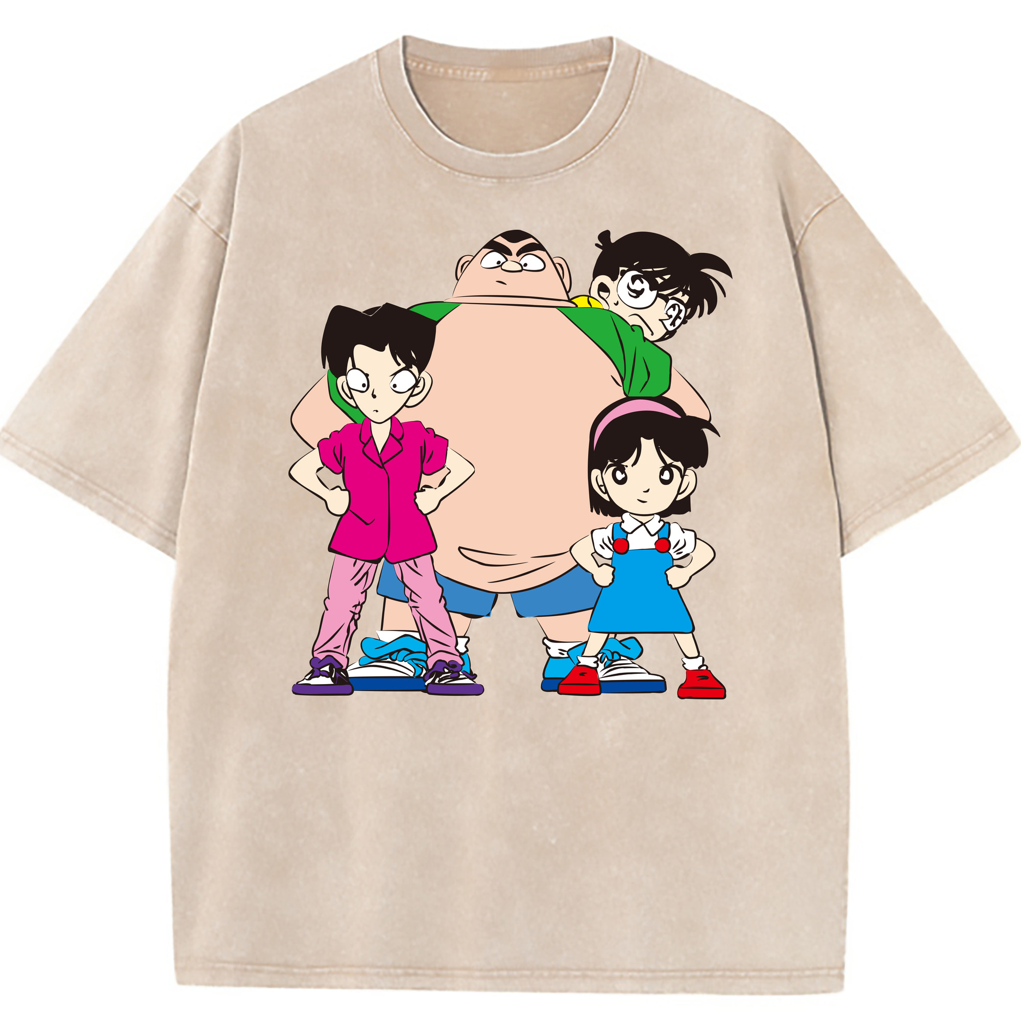 （画像用） 名探偵コナン Detective Conan 綿100% ヴィンテージ風 半袖Tシャツ（フロントプリント）