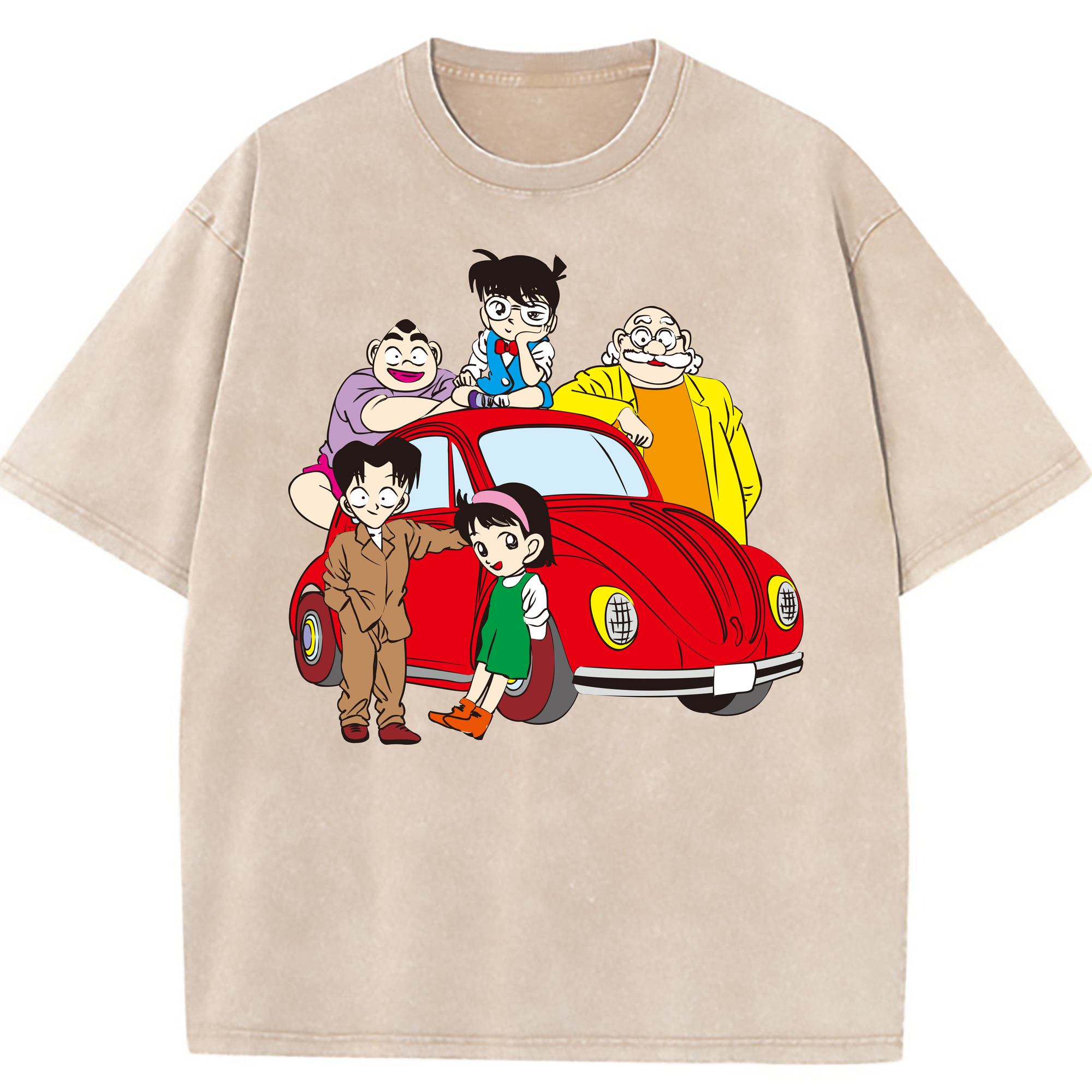（画像用） 名探偵コナン Detective Conan 綿100% ヴィンテージ風 半袖Tシャツ（フロントプリント）