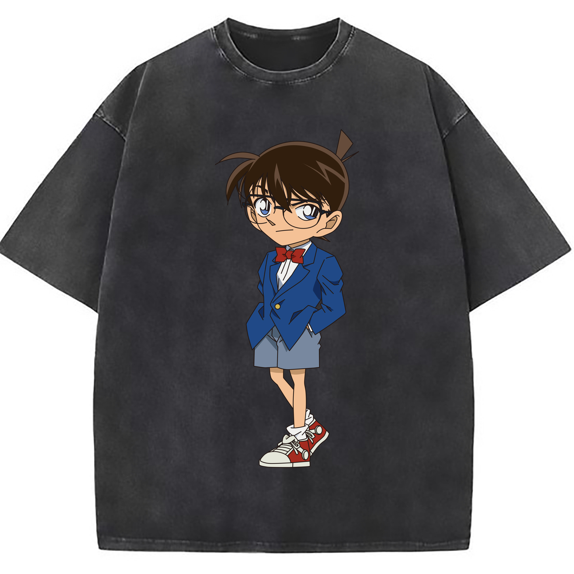 （画像用） 名探偵コナン 江戸川 コナン Detective Conan Conan Edogawa 綿100% ヴィンテージ風 半袖Tシャツ（フロントプリント）