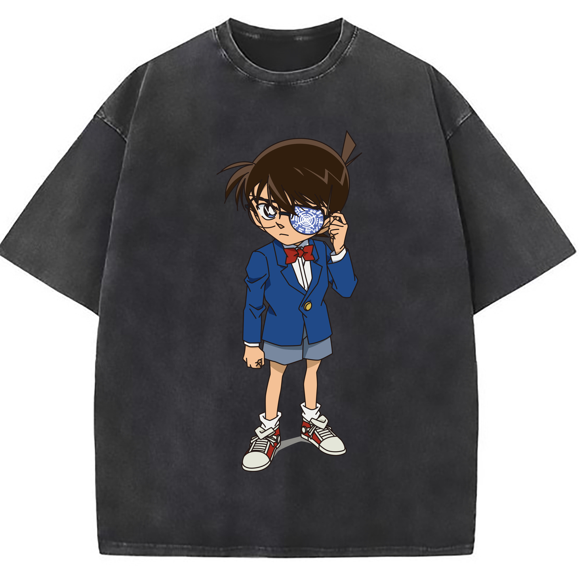 （画像用） 名探偵コナン 江戸川 コナン Detective Conan Conan Edogawa 綿100% ヴィンテージ風 半袖Tシャツ（フロントプリント）