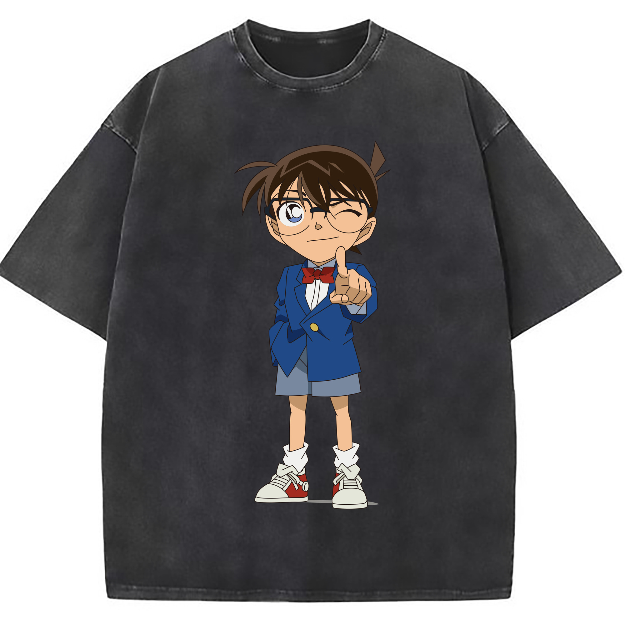 （画像用） 名探偵コナン 江戸川 コナン Detective Conan Conan Edogawa 綿100% ヴィンテージ風 半袖Tシャツ（フロントプリント）