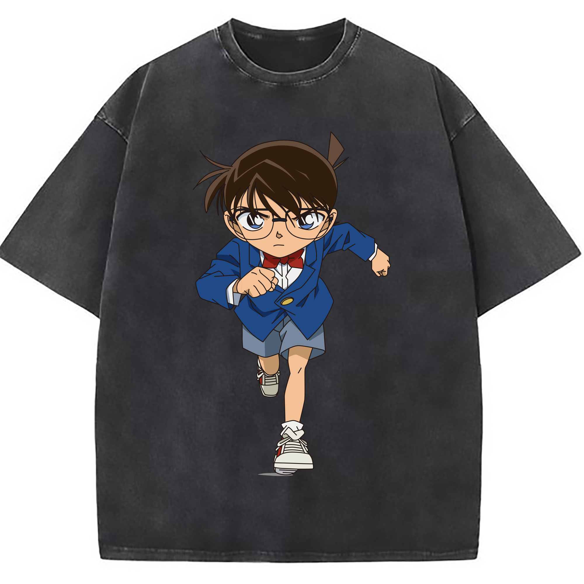 （画像用） 名探偵コナン 江戸川 コナン Detective Conan Conan Edogawa 綿100% ヴィンテージ風 半袖Tシャツ（フロントプリント）