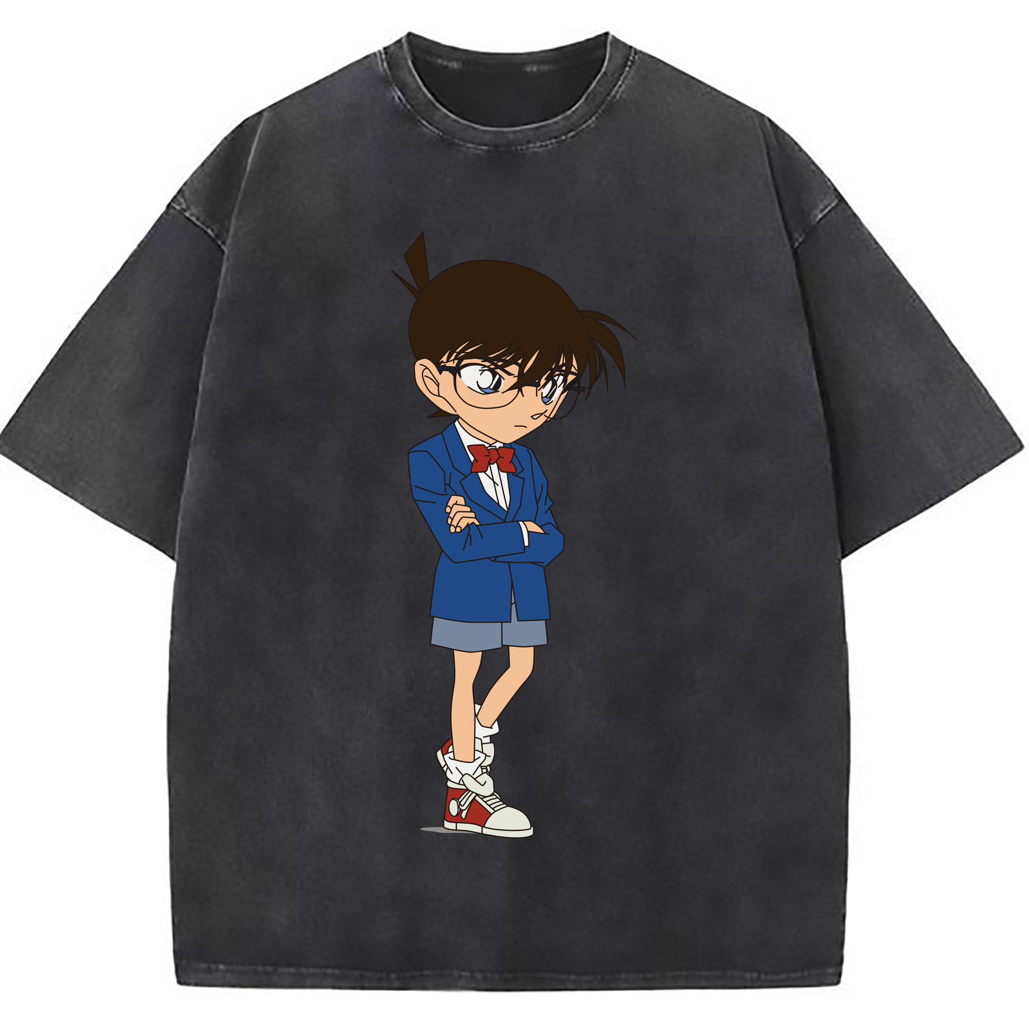 （画像用） 名探偵コナン 江戸川 コナン Detective Conan Conan Edogawa 綿100% ヴィンテージ風 半袖Tシャツ（フロントプリント）