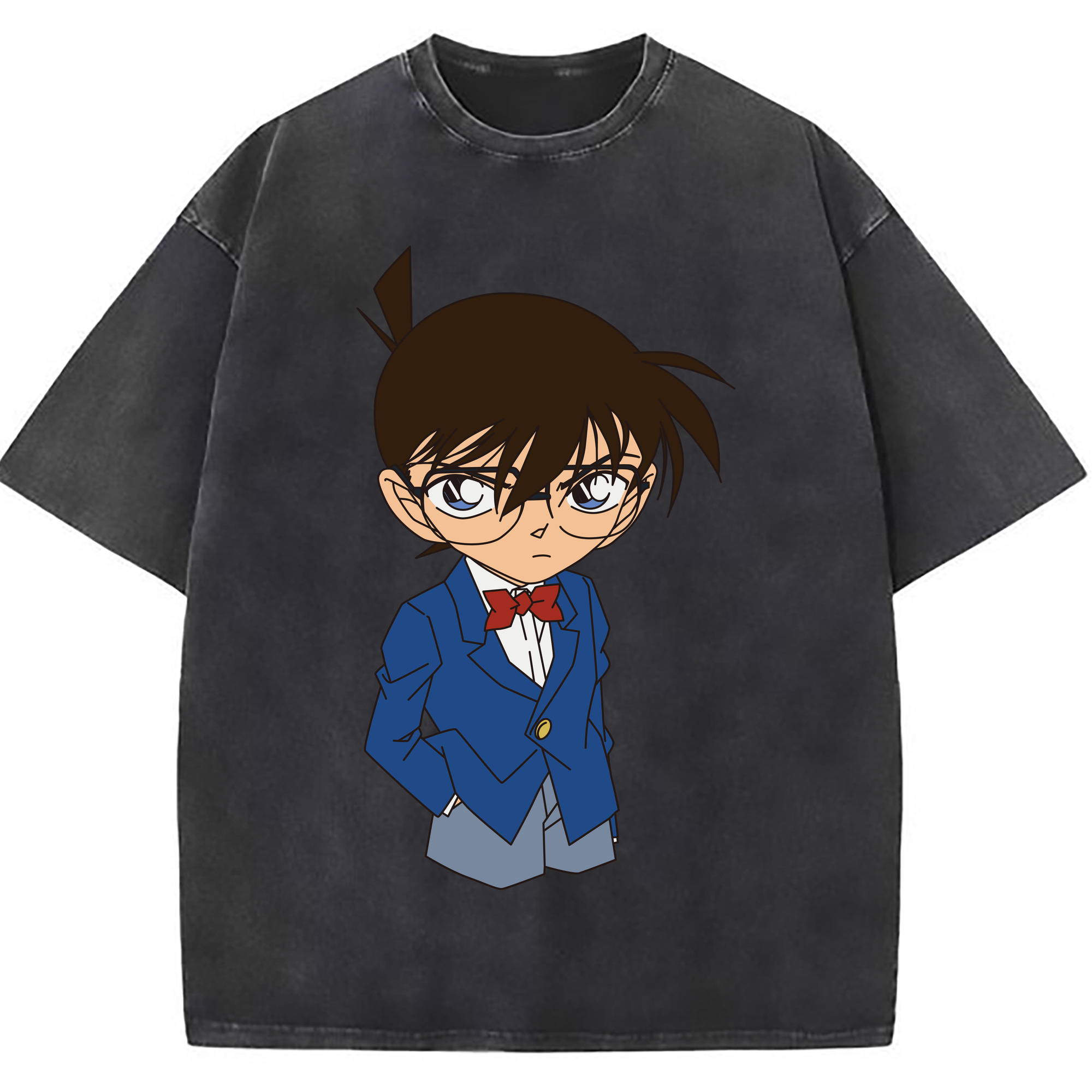 （画像用） 名探偵コナン 江戸川 コナン Detective Conan Conan Edogawa 綿100% ヴィンテージ風 半袖Tシャツ（フロントプリント）