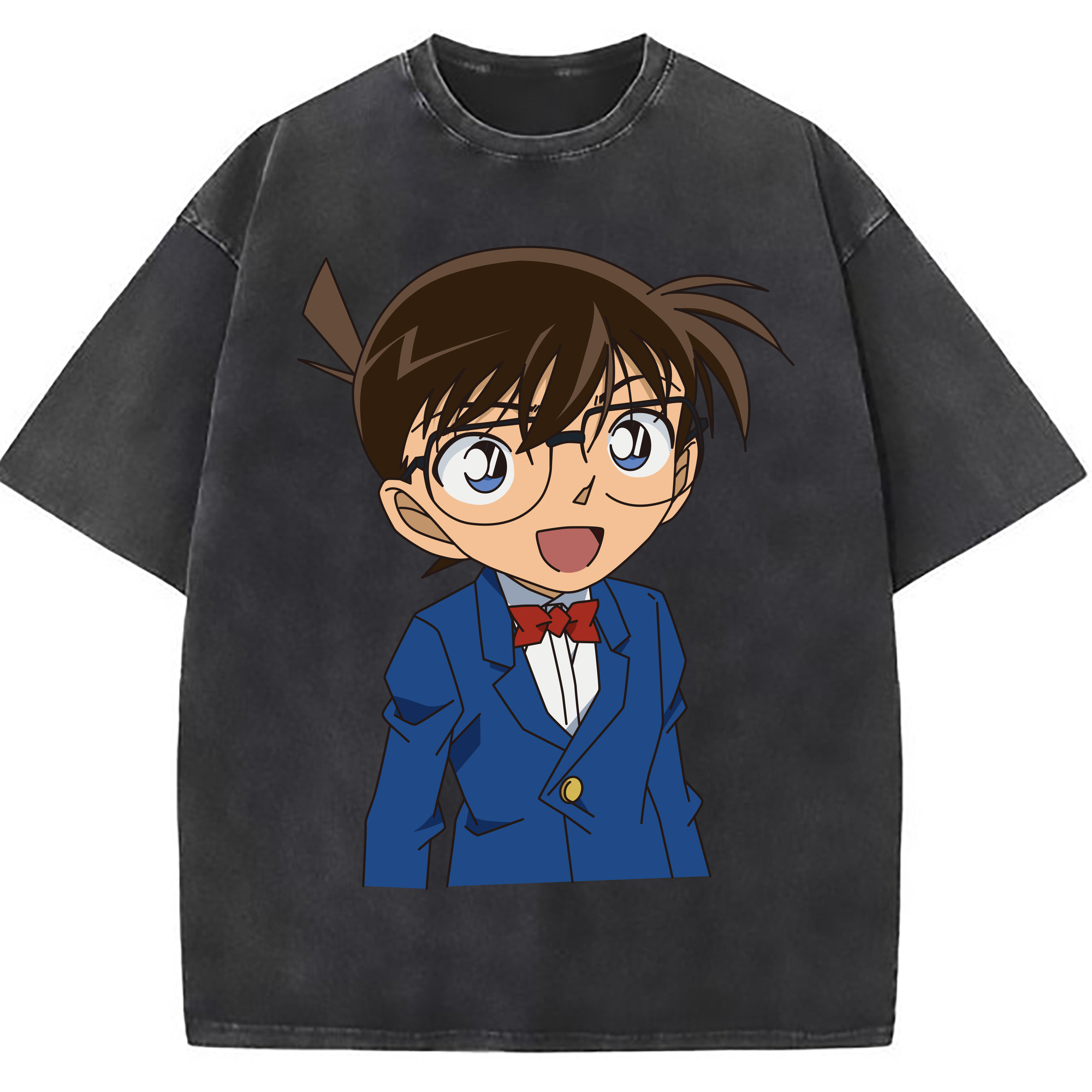 （画像用） 名探偵コナン 江戸川 コナン Detective Conan Conan Edogawa 綿100% ヴィンテージ風 半袖Tシャツ（フロントプリント）