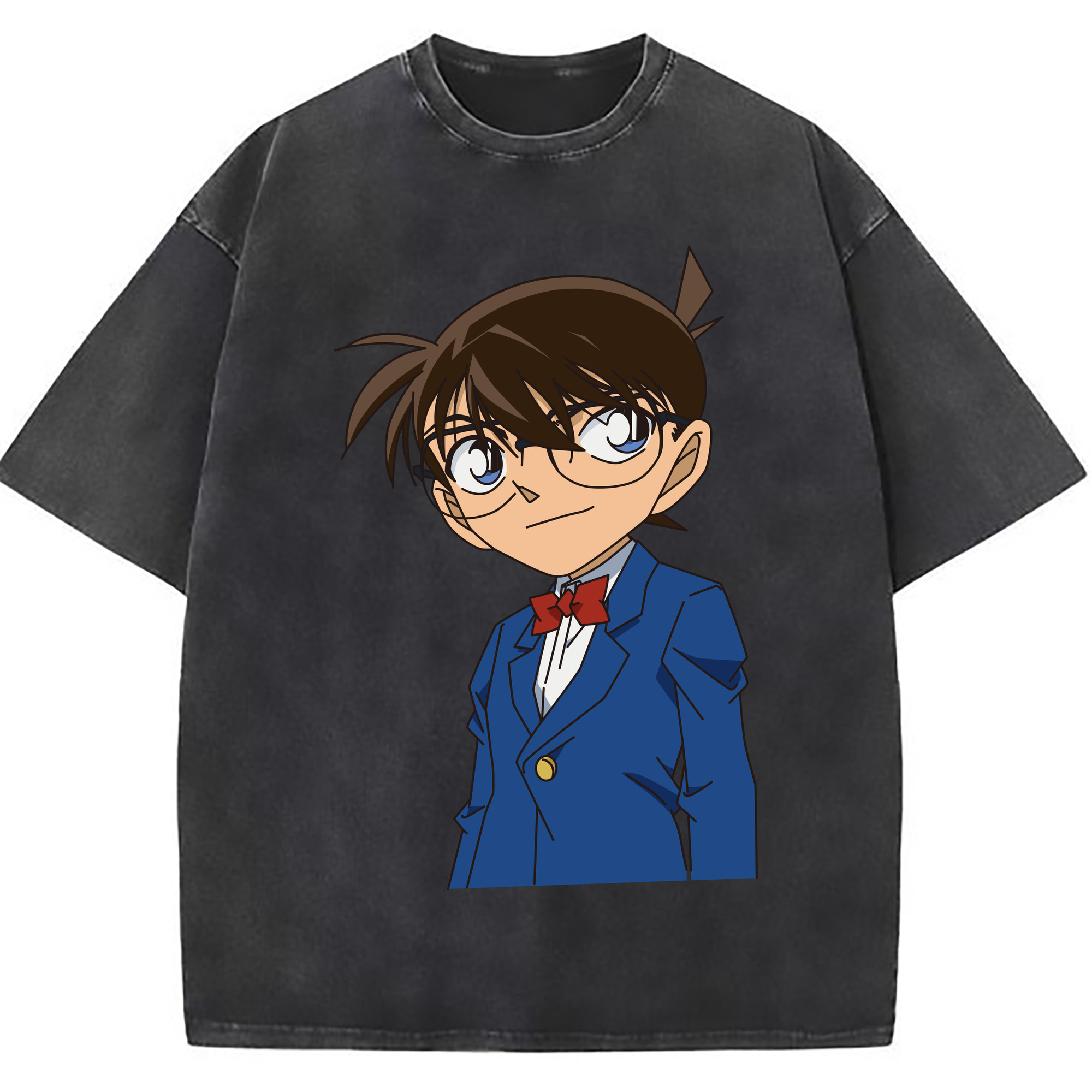 （画像用） 名探偵コナン 江戸川 コナン Detective Conan Conan Edogawa 綿100% ヴィンテージ風 半袖Tシャツ（フロントプリント）