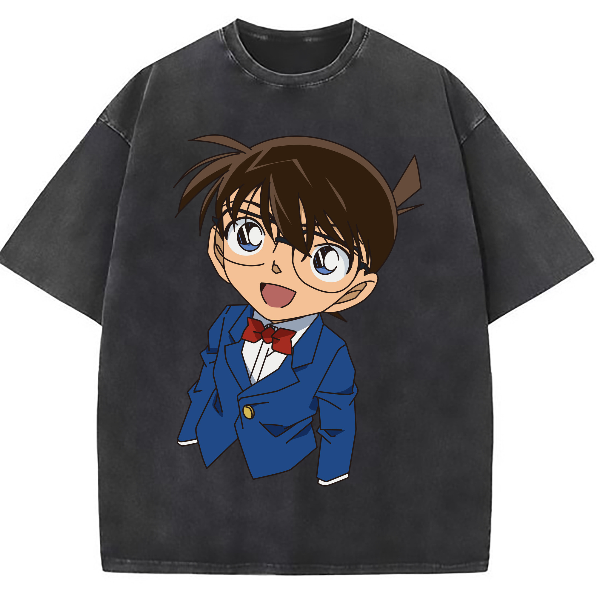 （画像用） 名探偵コナン 江戸川 コナン Detective Conan Conan Edogawa 綿100% ヴィンテージ風 半袖Tシャツ（フロントプリント）