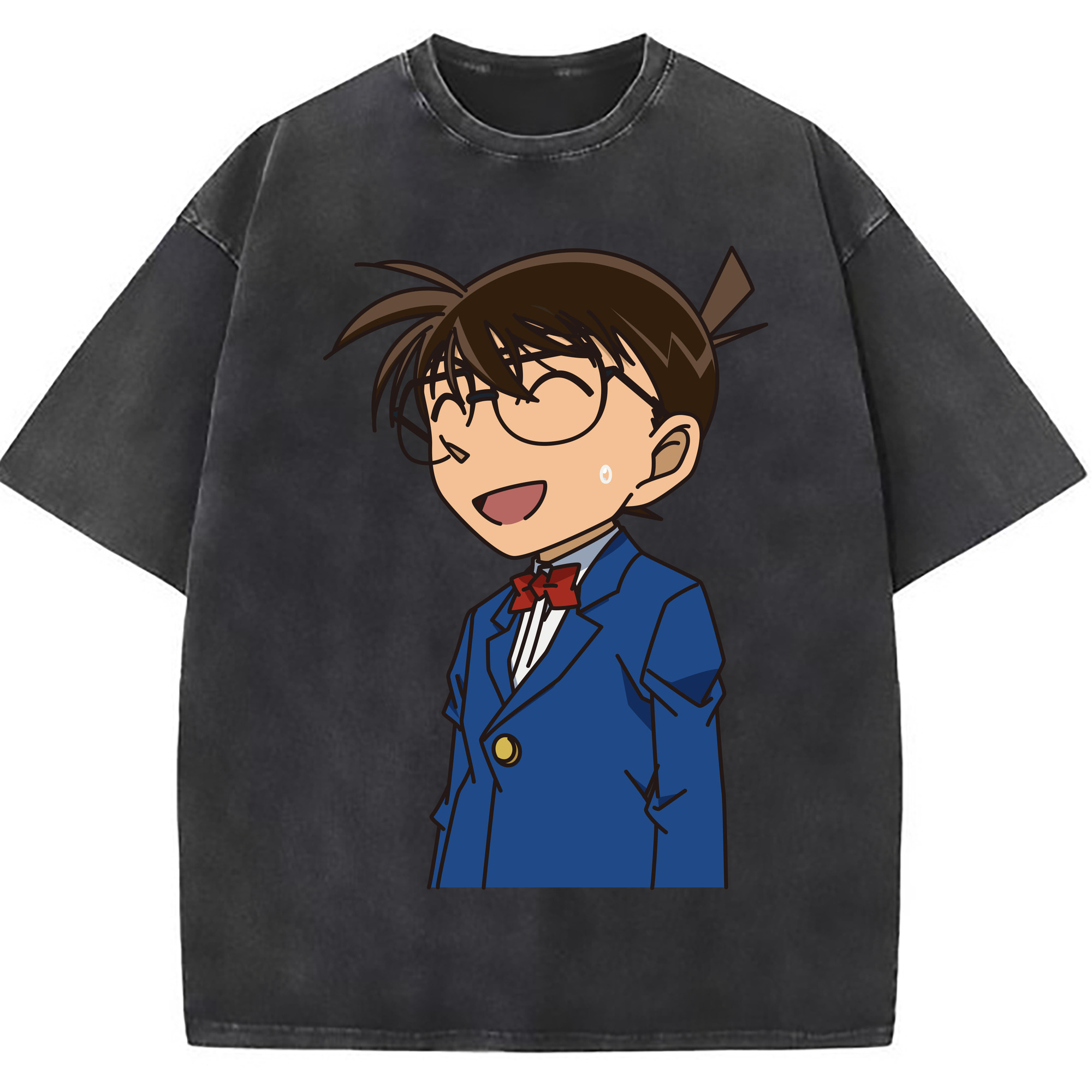 （画像用） 名探偵コナン 江戸川 コナン Detective Conan Conan Edogawa 綿100% ヴィンテージ風 半袖Tシャツ（フロントプリント）