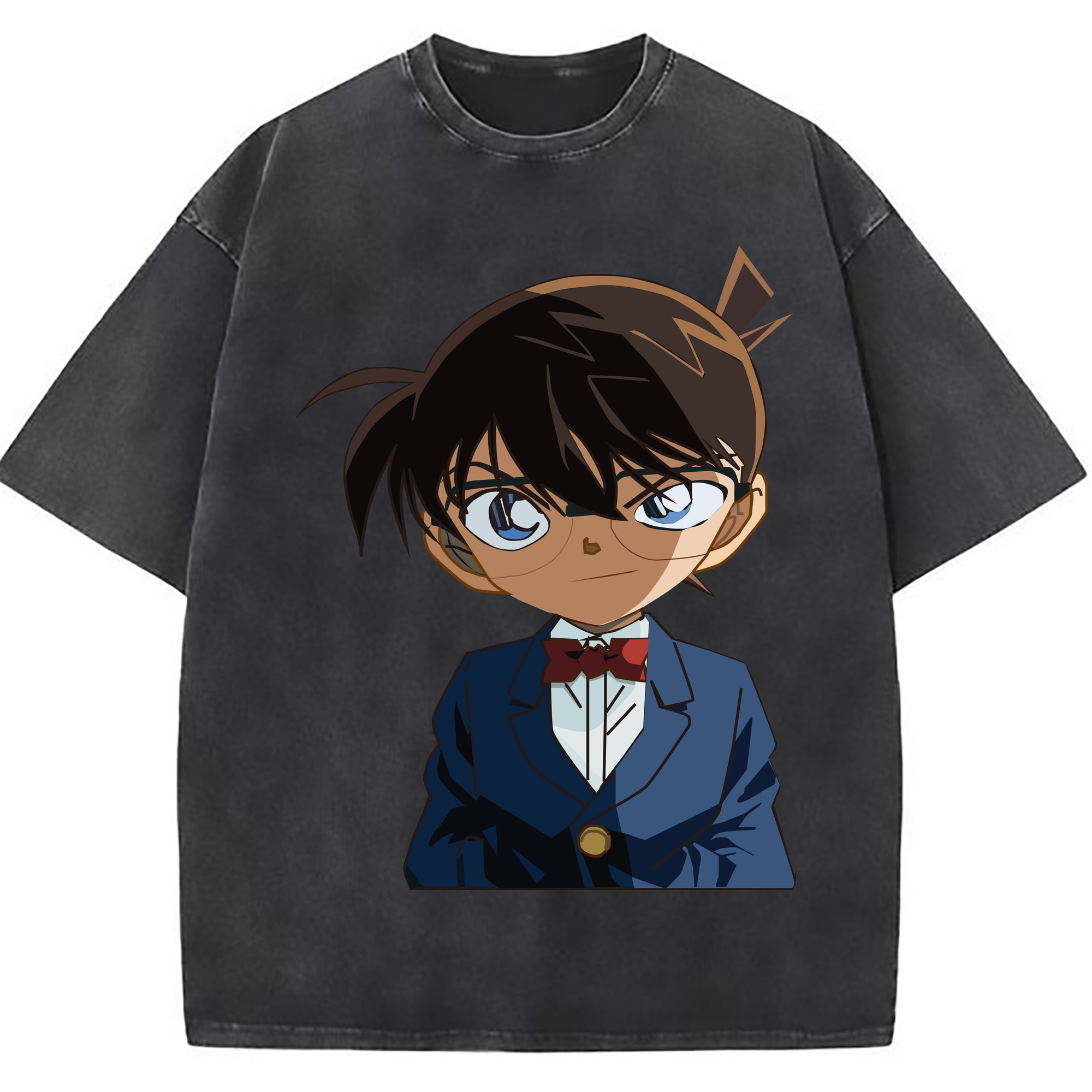 （画像用） 名探偵コナン 江戸川 コナン Detective Conan Conan Edogawa 綿100% ヴィンテージ風 半袖Tシャツ（フロントプリント）