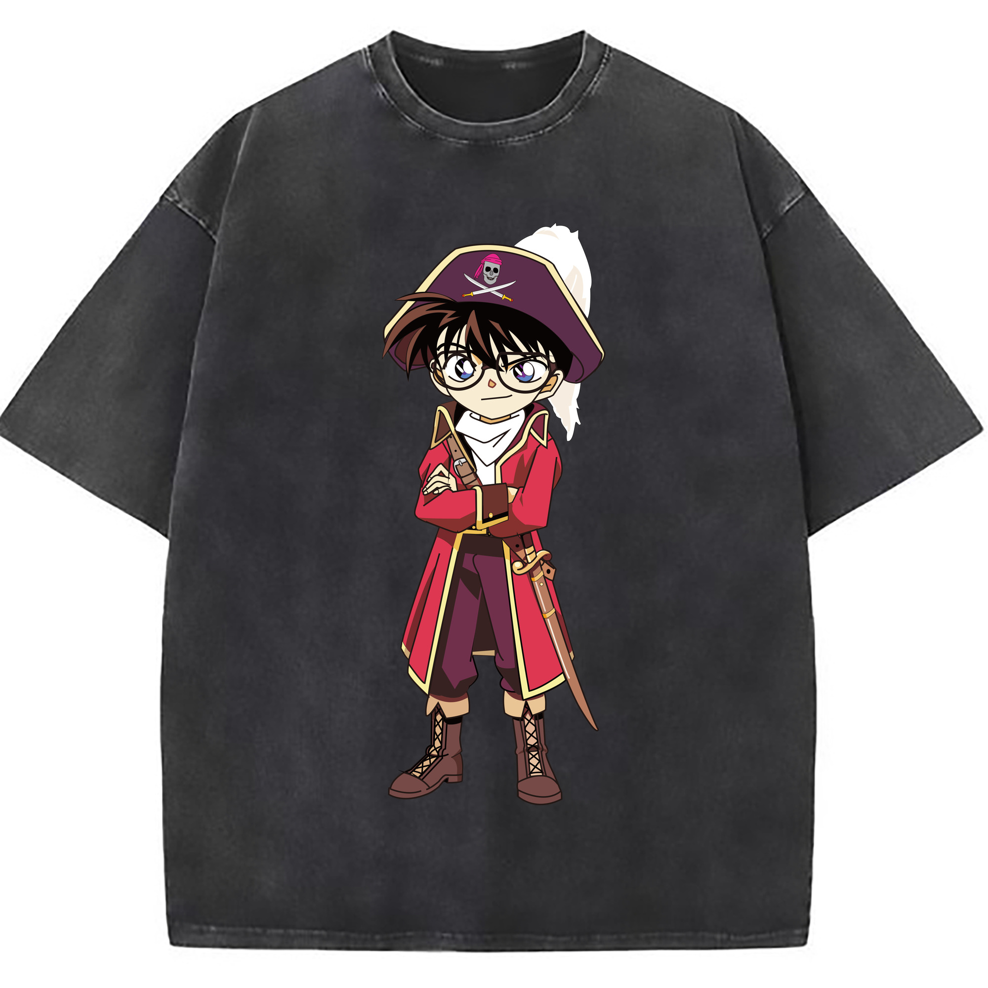 （画像用） 名探偵コナン 江戸川 コナン Detective Conan Conan Edogawa 綿100% ヴィンテージ風 半袖Tシャツ（フロントプリント）