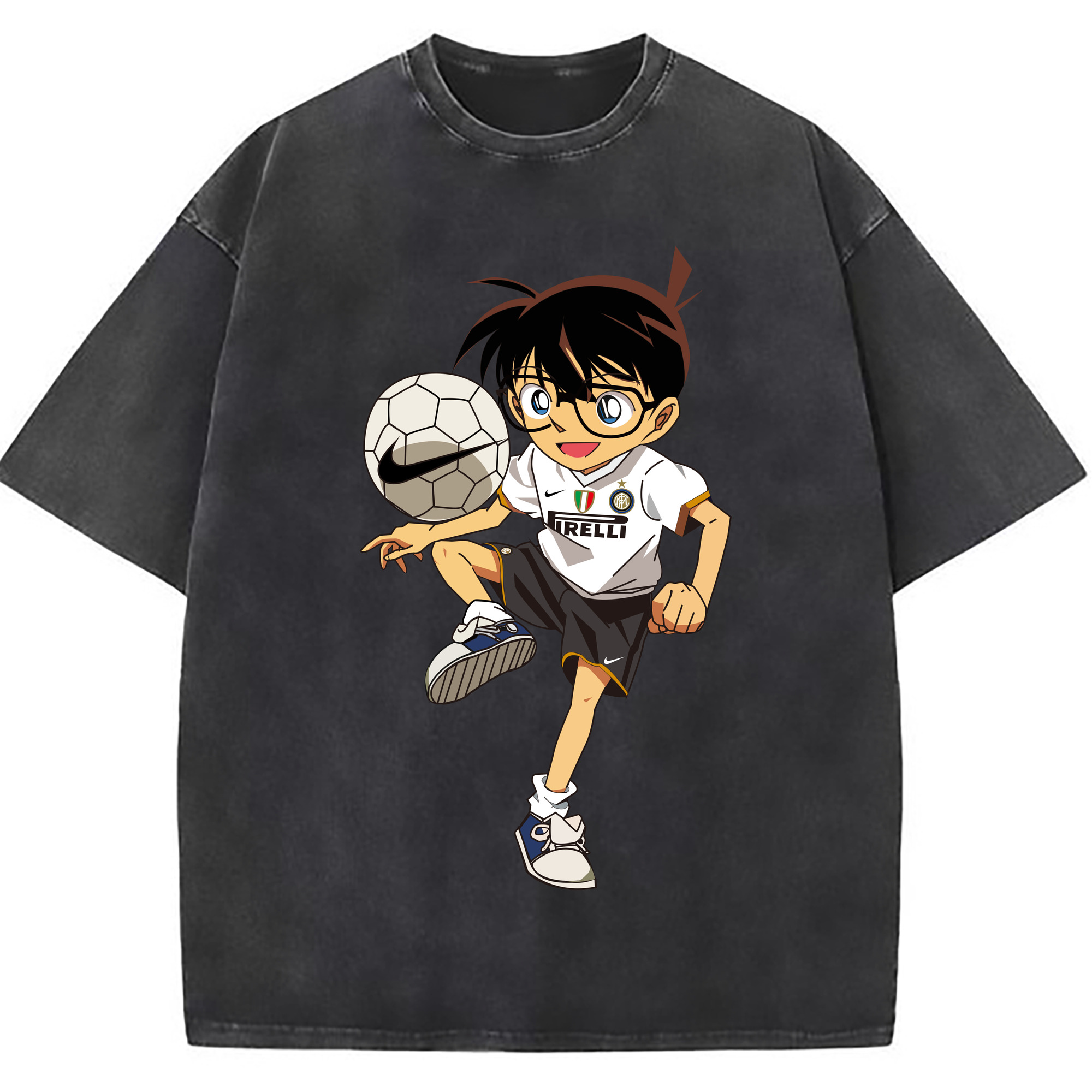 （画像用） 名探偵コナン 江戸川 コナン Detective Conan Conan Edogawa 綿100% ヴィンテージ風 半袖Tシャツ（フロントプリント）