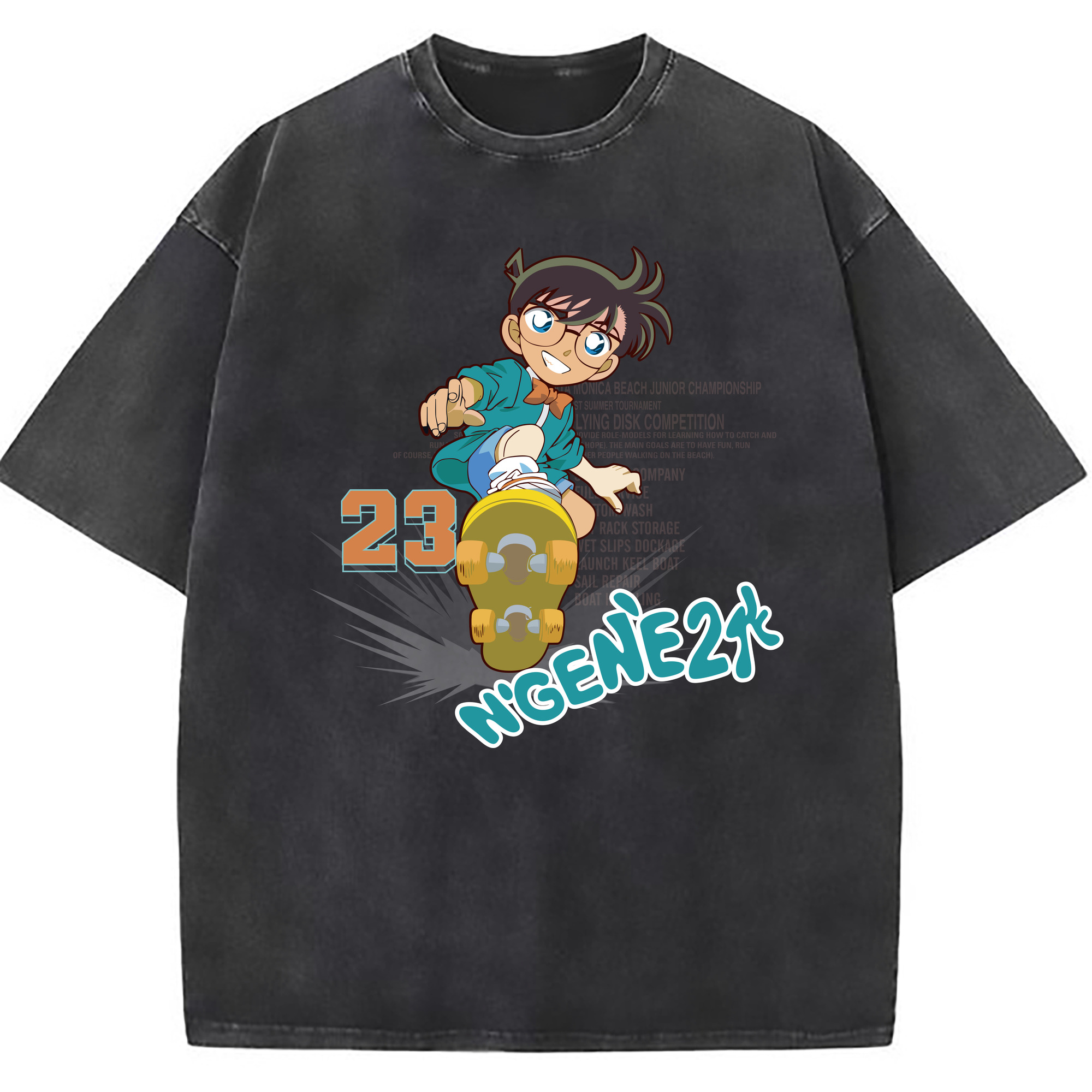 （画像用） 名探偵コナン 江戸川 コナン Detective Conan Conan Edogawa 綿100% ヴィンテージ風 半袖Tシャツ（フロントプリント）