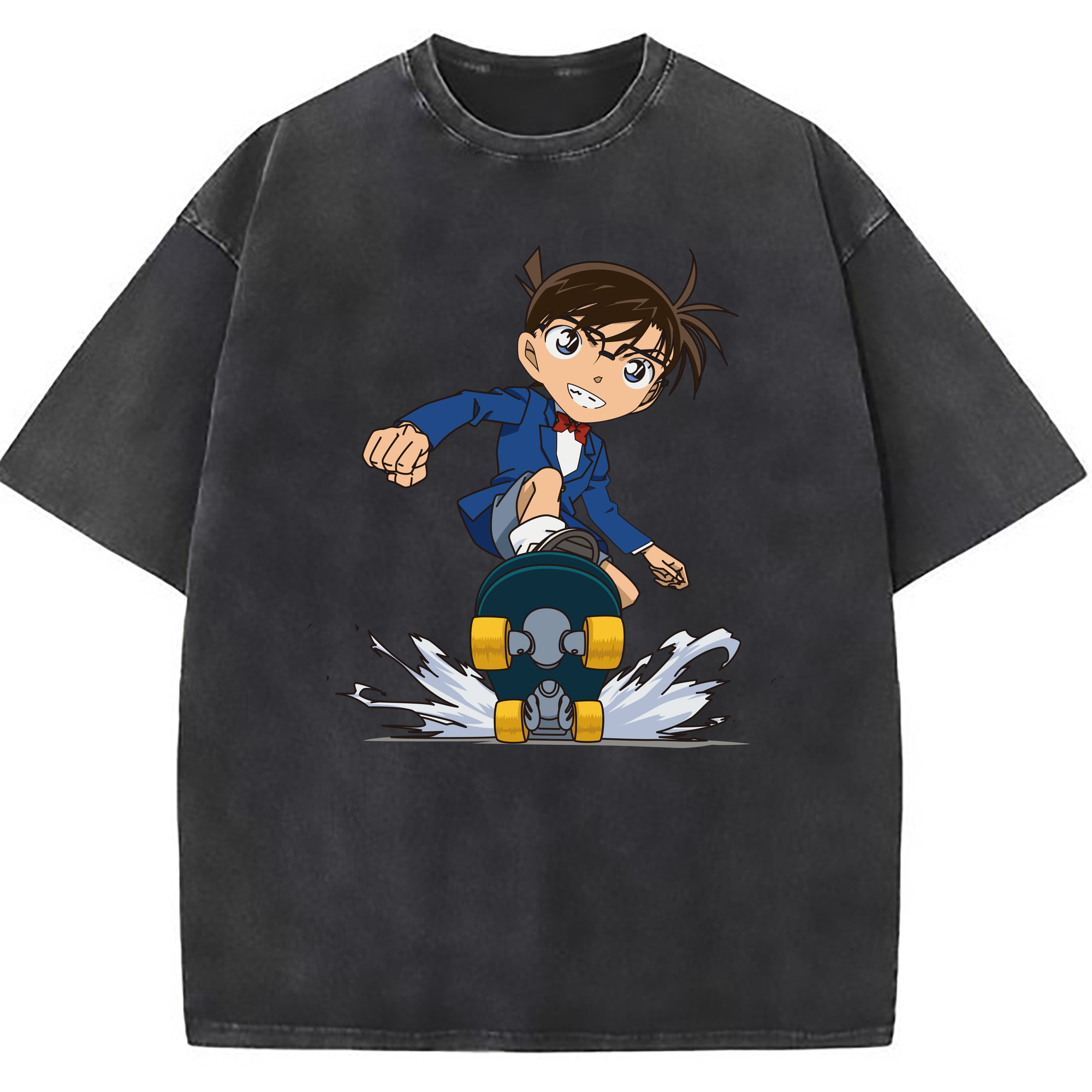 （画像用） 名探偵コナン 江戸川 コナン Detective Conan Conan Edogawa 綿100% ヴィンテージ風 半袖Tシャツ（フロントプリント）